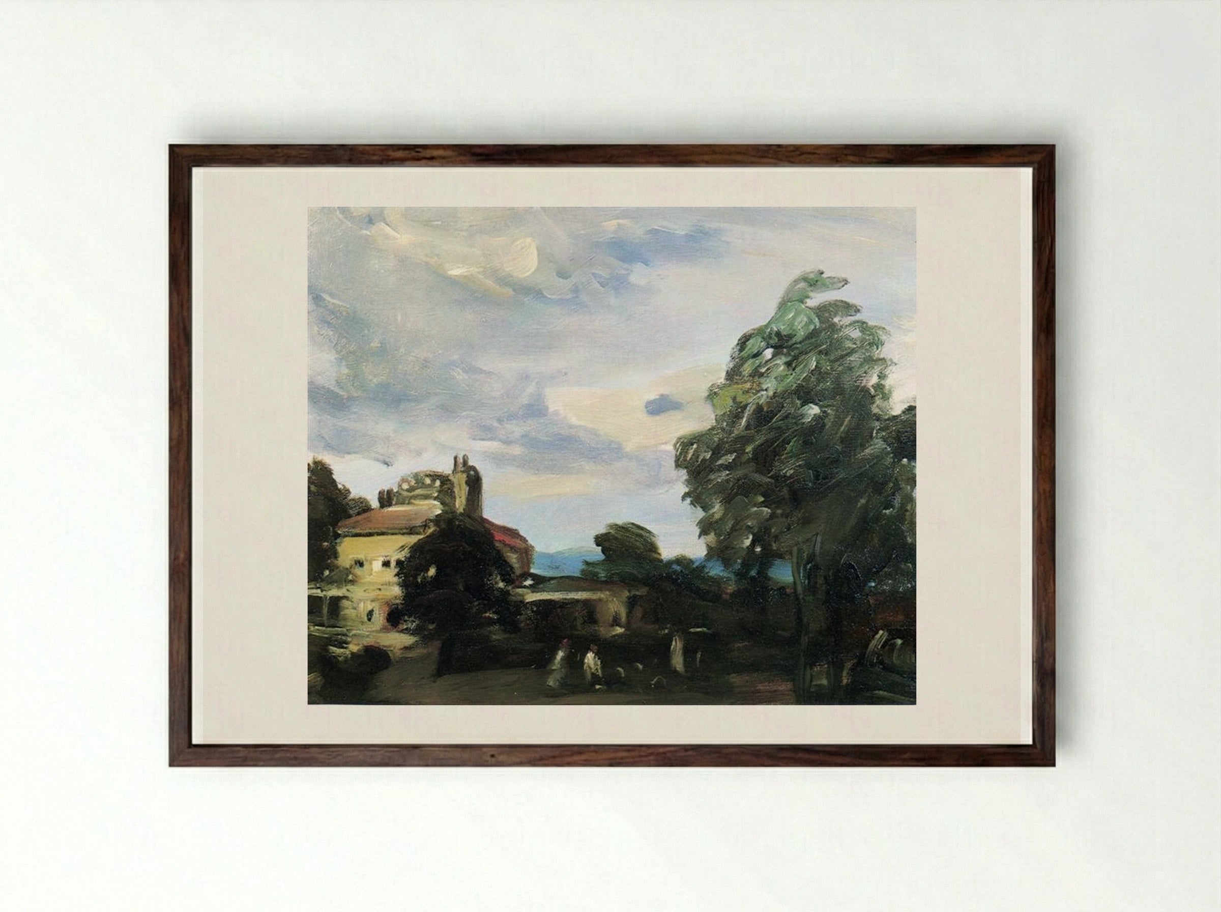 Our Home in Fort Washington, Pennsylvania - John French Sloan - Framed Print Dark Wood