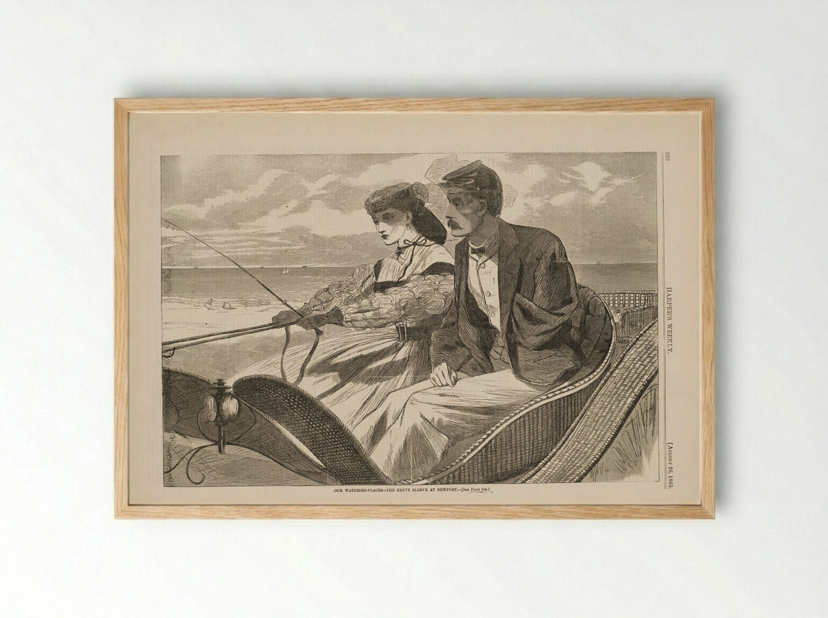 Our Watering-Places - The Empty Sleeve at Newport - Winslow Homer - Framed Print Wood