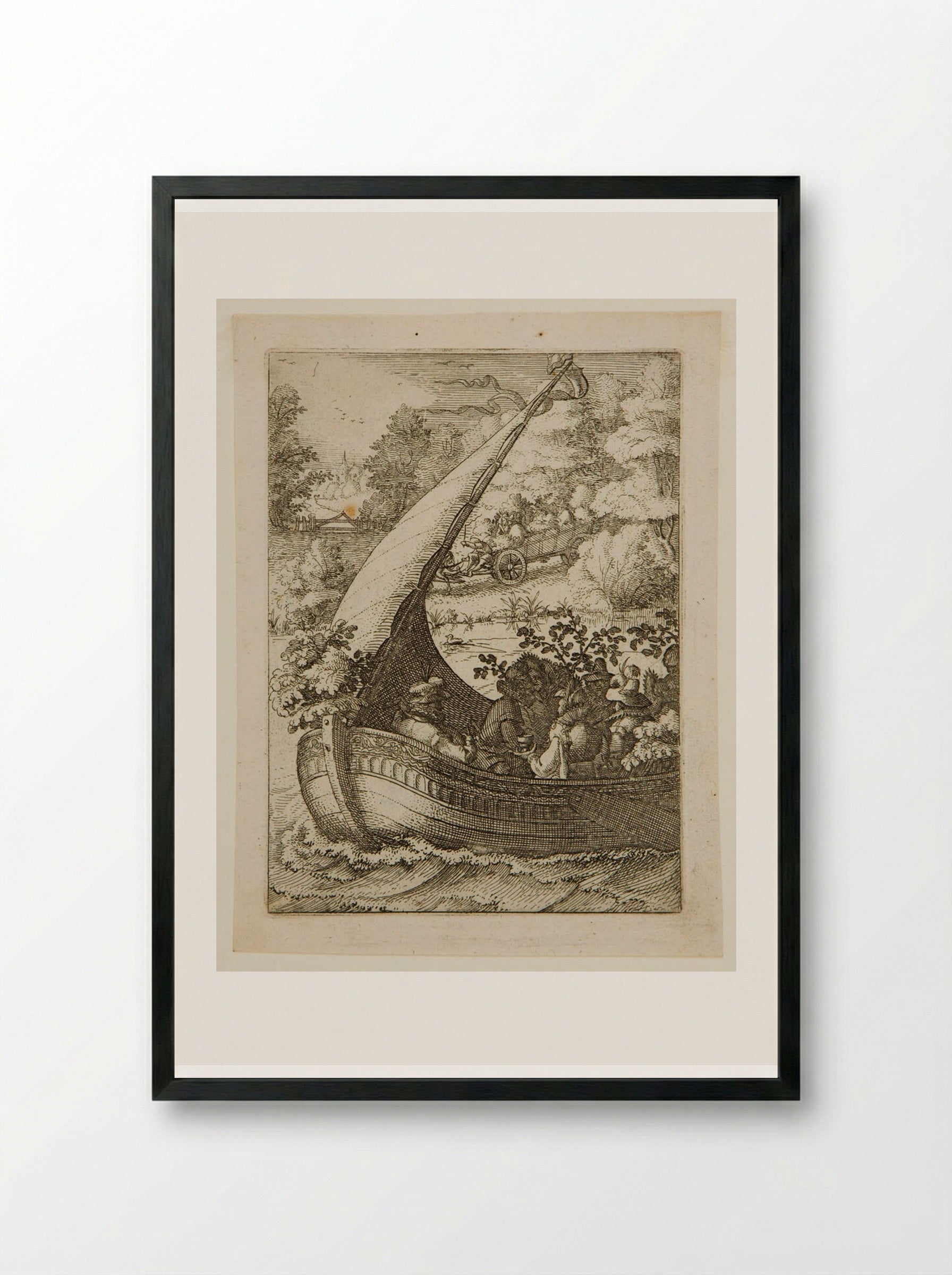Outing in Spring - Claes Jansz. Visscher - Framed Print Black