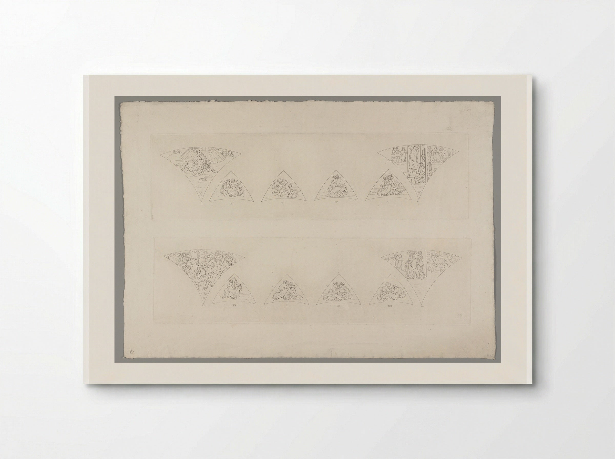 Outline of Twelve of the Frescoes Wanting in No. I - Domenico Cunego - Poster