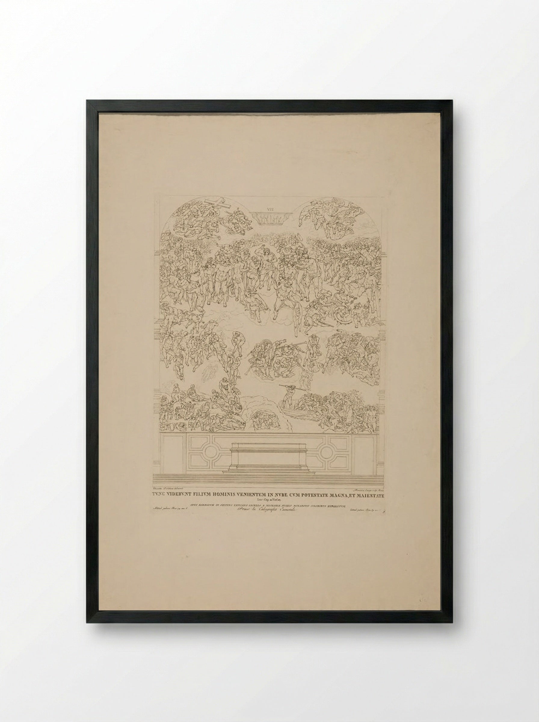 Outline of the Last Judgment - Domenico Cunego - Framed Print Black