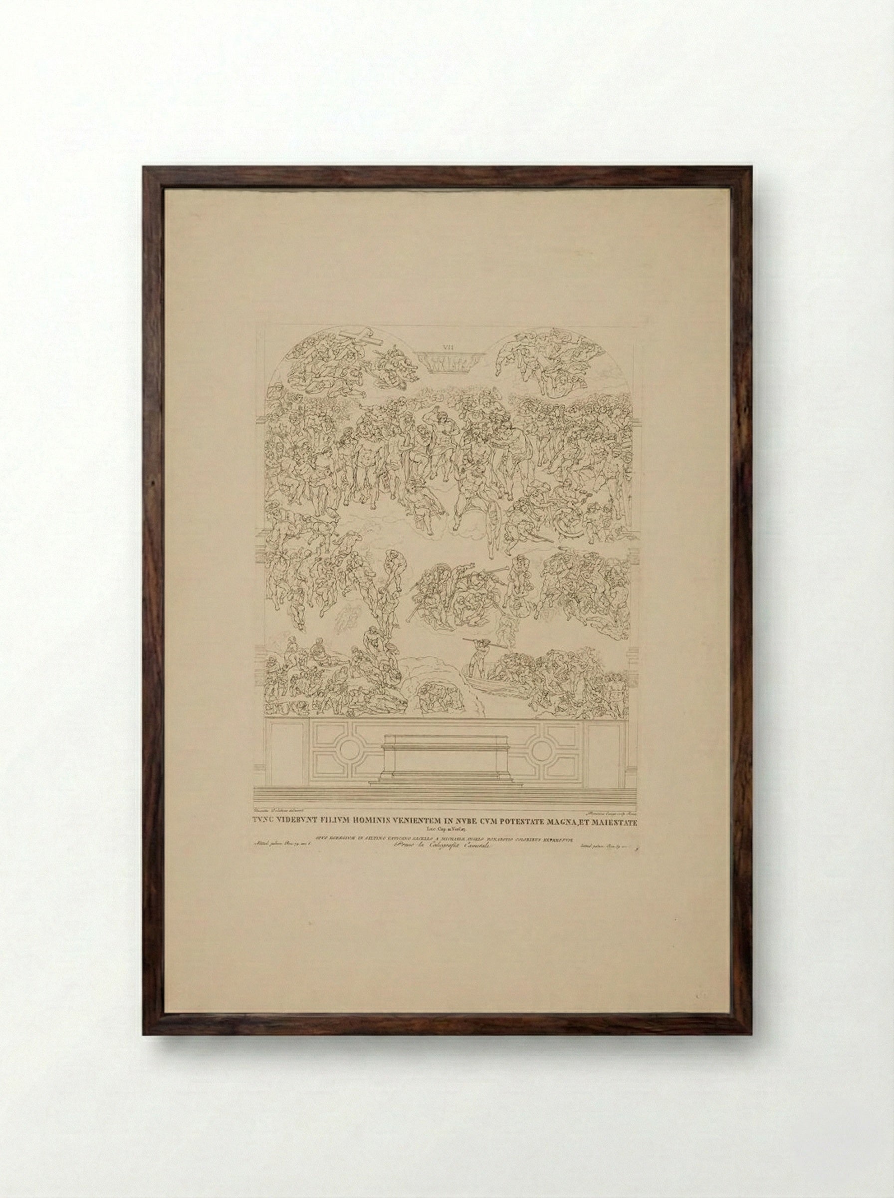 Outline of the Last Judgment - Domenico Cunego - Framed Print Dark Wood