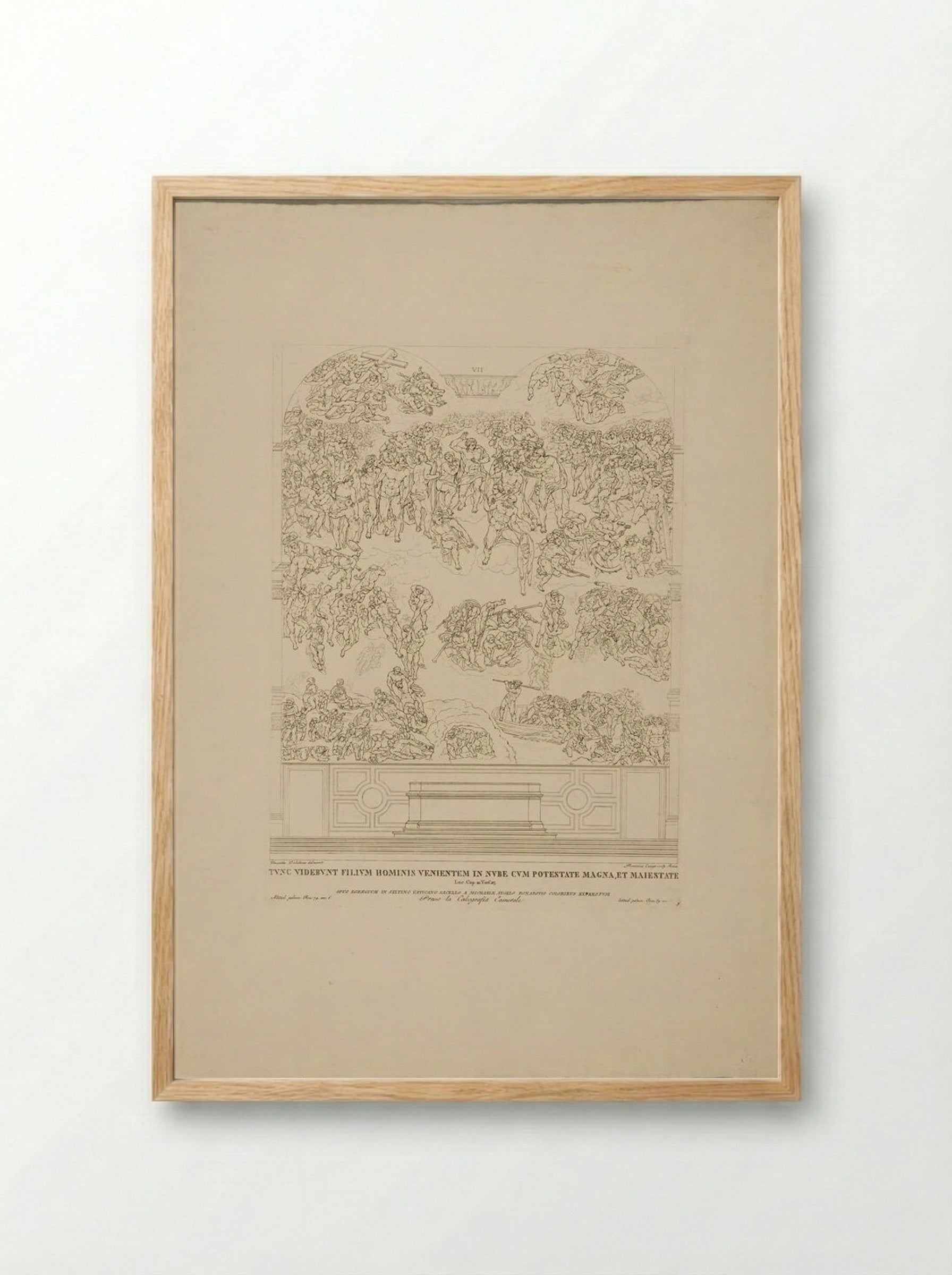 Outline of the Last Judgment - Domenico Cunego - Framed Print Wood