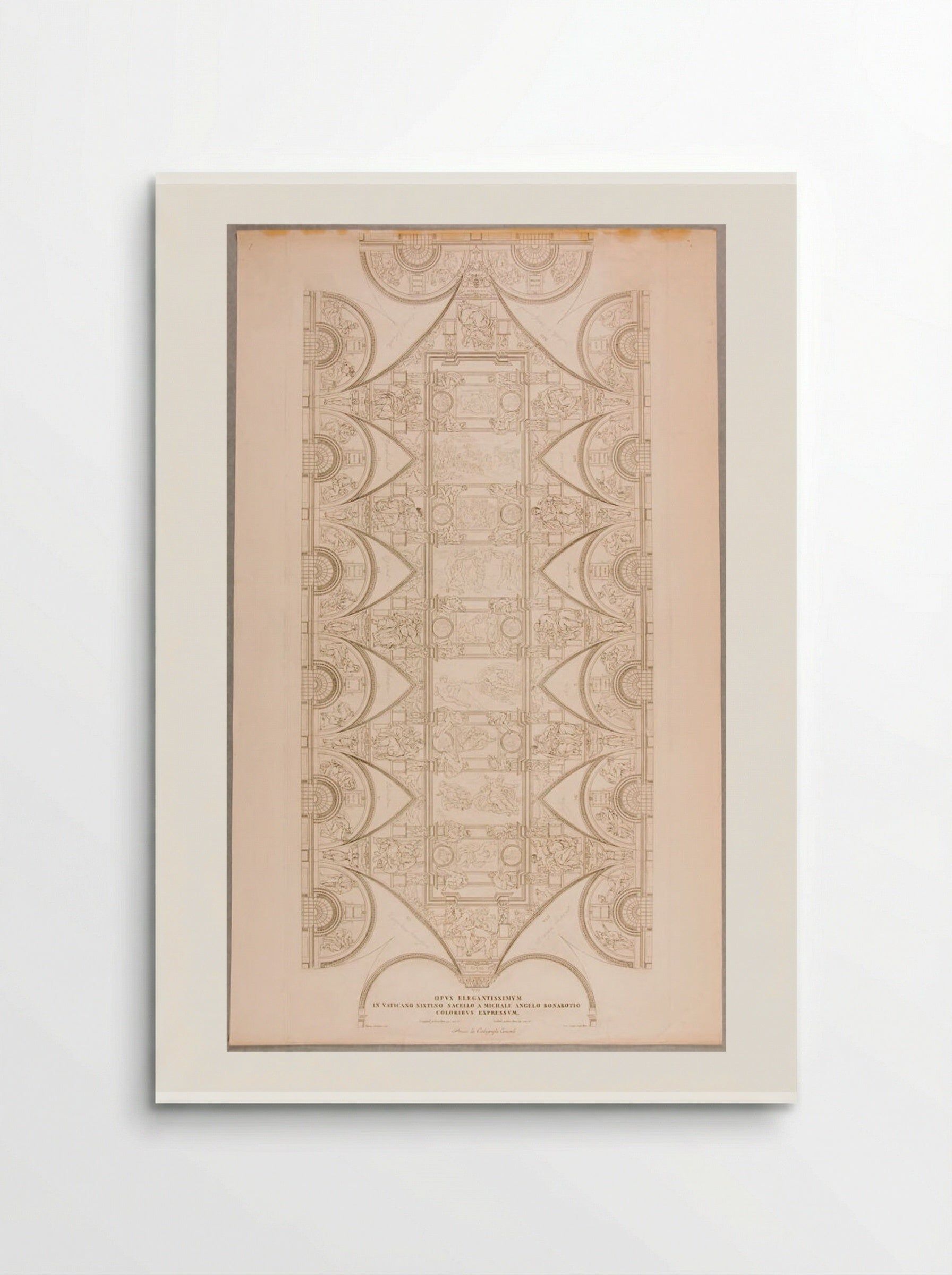 Outline of the Whole Ceiling Including All the Frescoes Except Thirteen - Domenico Cunego - Poster