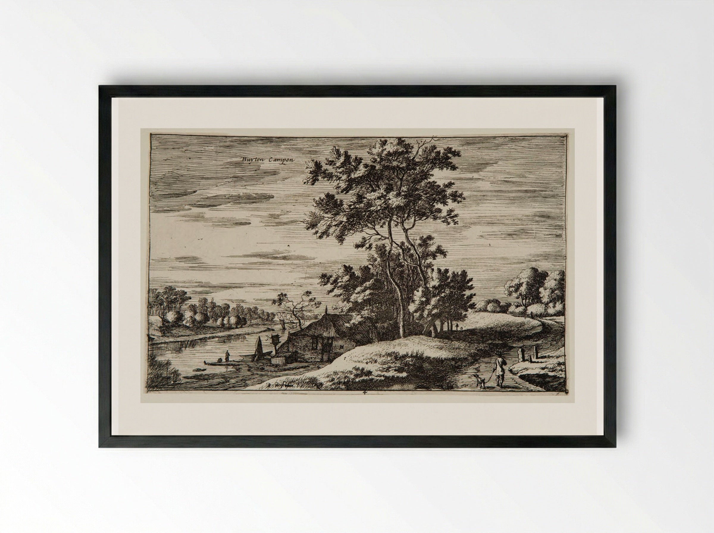 Outside Campen - Roelant Roghman - Framed Print Black