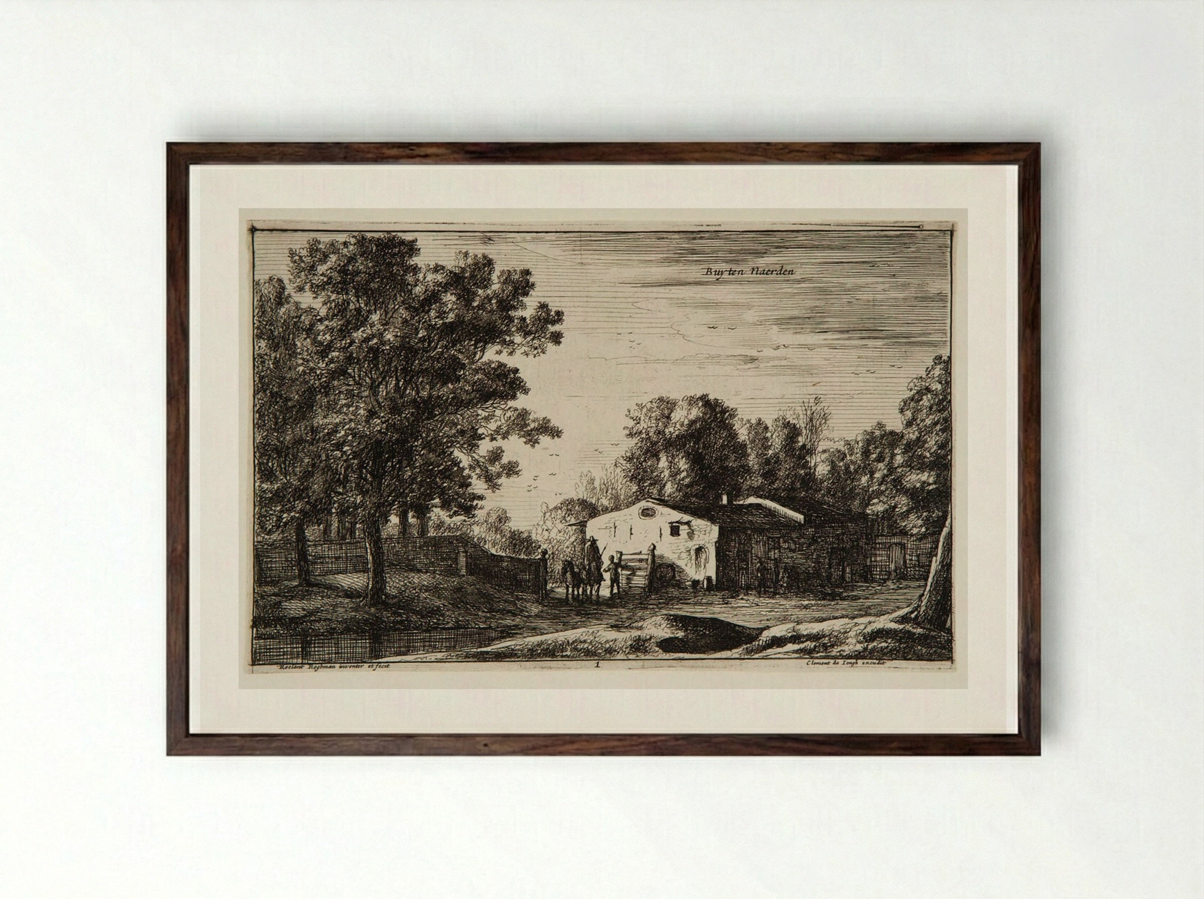 Outside Naerden - Roelant Roghman - Framed Print Dark Wood