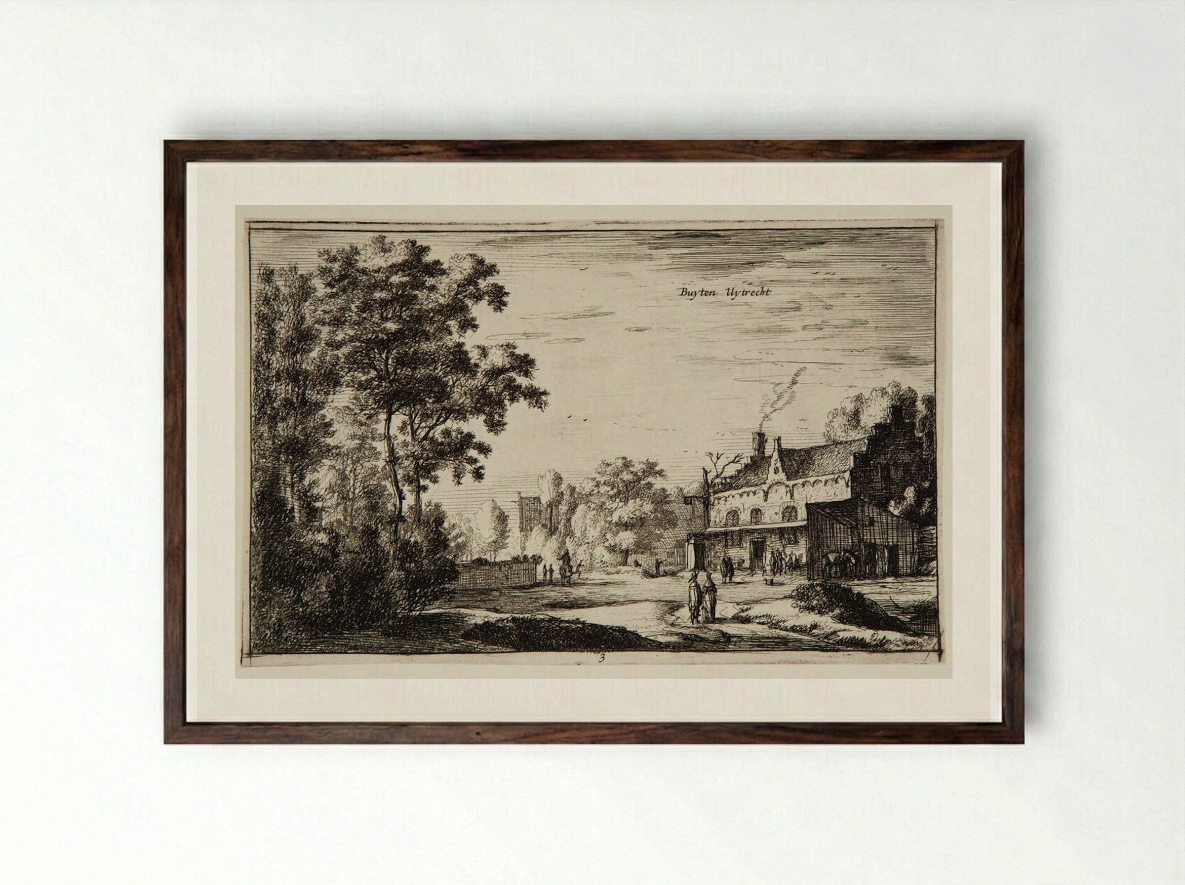 Outside Utrecht - Roelant Roghman - Framed Print Dark Wood