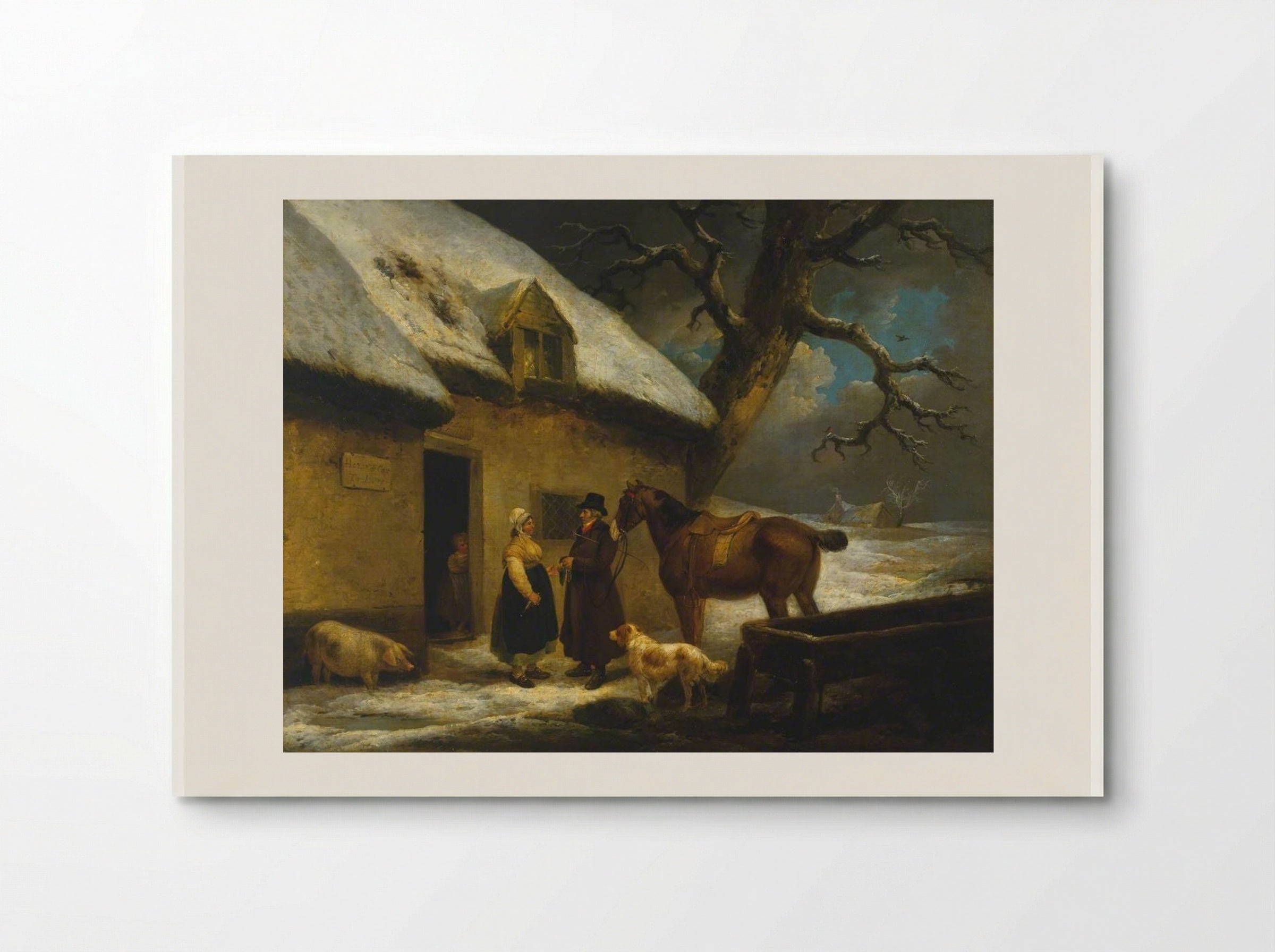 Outside an Inn, Winter - George Morland - Poster