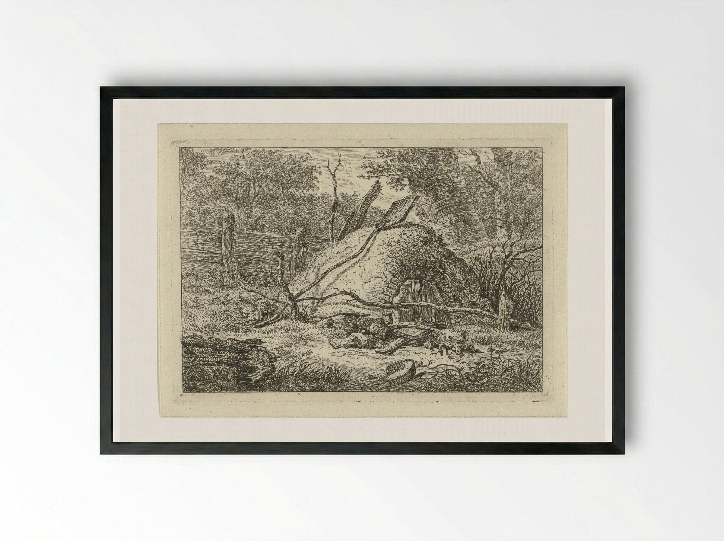 Oven met schop - Hermanus Fock - Framed Print Black