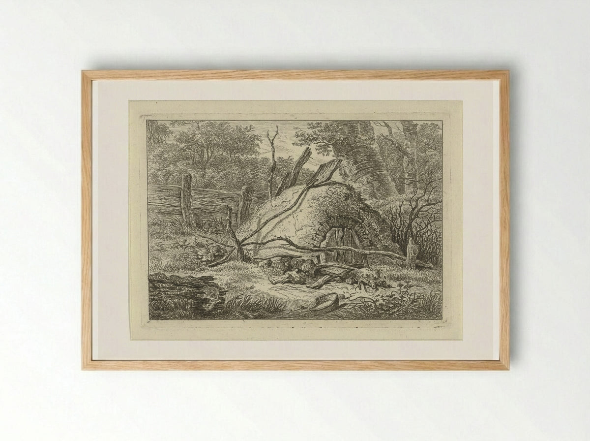 Oven met schop - Hermanus Fock - Framed Print Wood