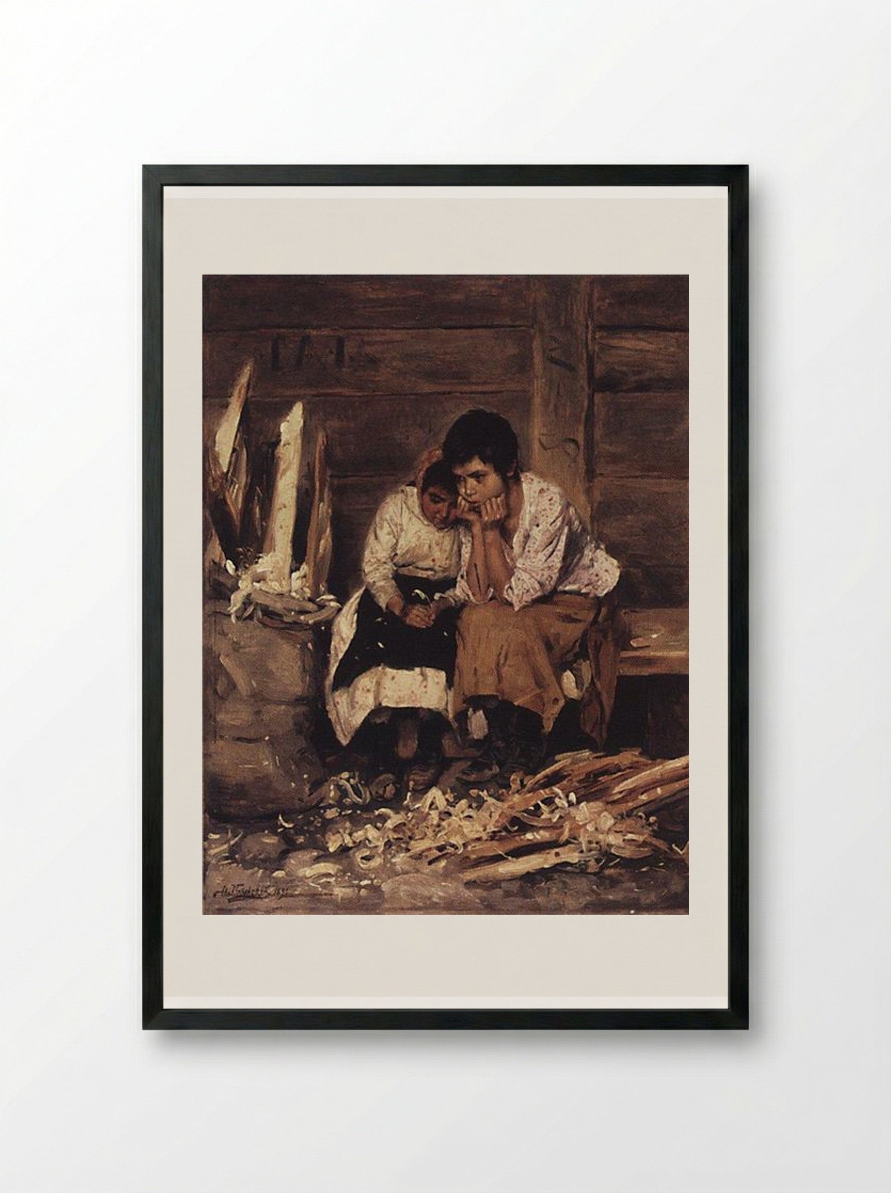 Over the Chips - Vladimir Makovsky - Framed Print Black