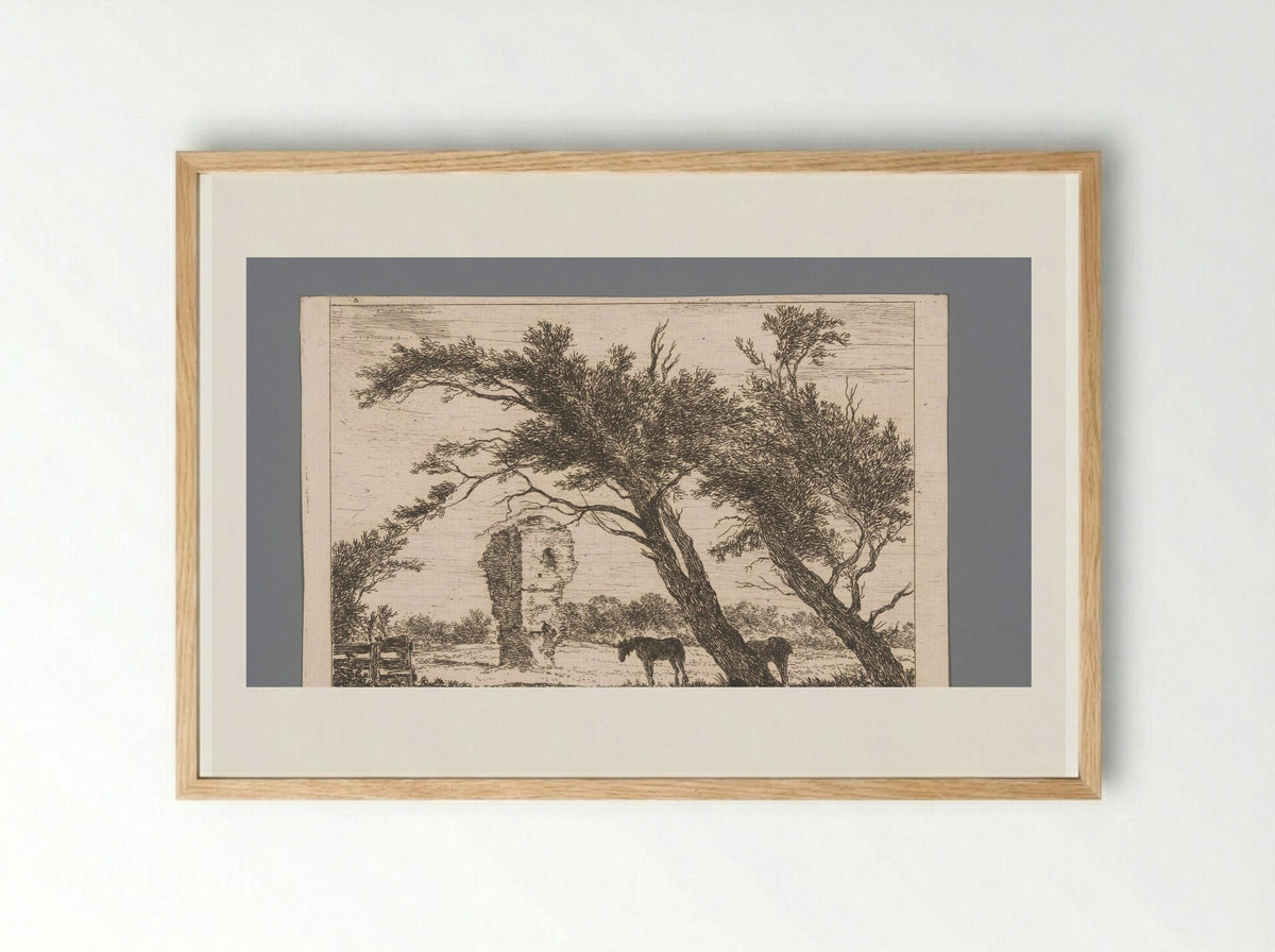 Overblijfselen van het huis van Gerard van Velsen - Hermanus van Brussel - Framed Print Wood