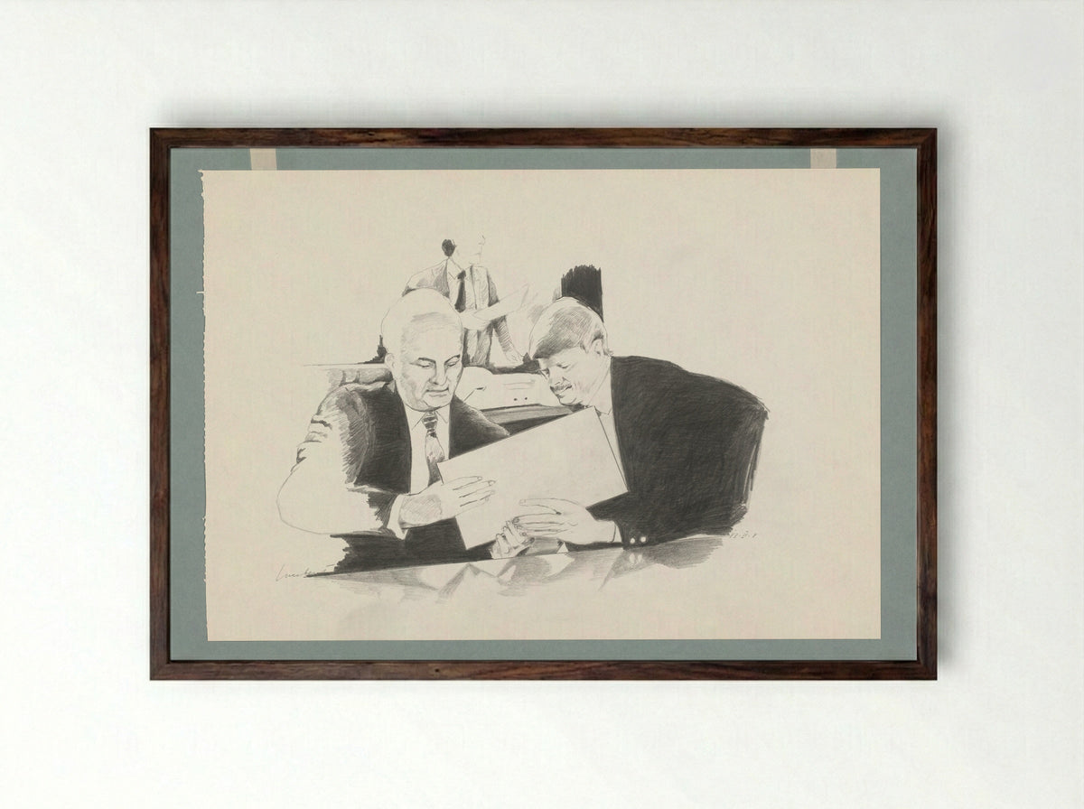 Overdracht van akte - Lucebert - Framed Print Dark Wood