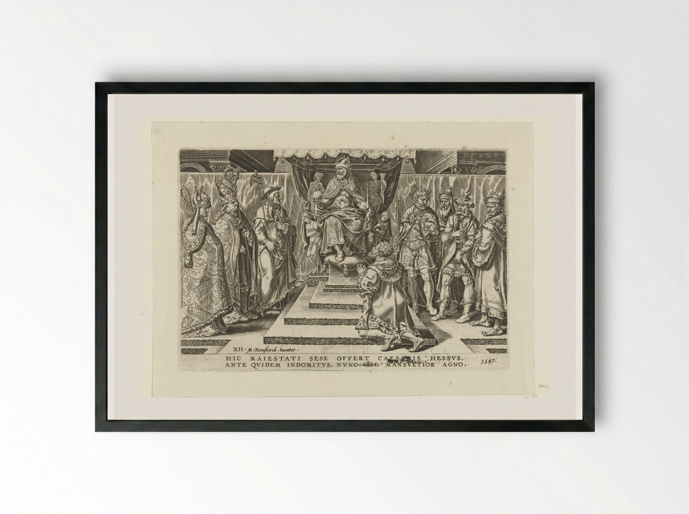 Overgave van de landgraaf van Hessen - Dirck Volckertsz. Coornhert - Framed Print Black