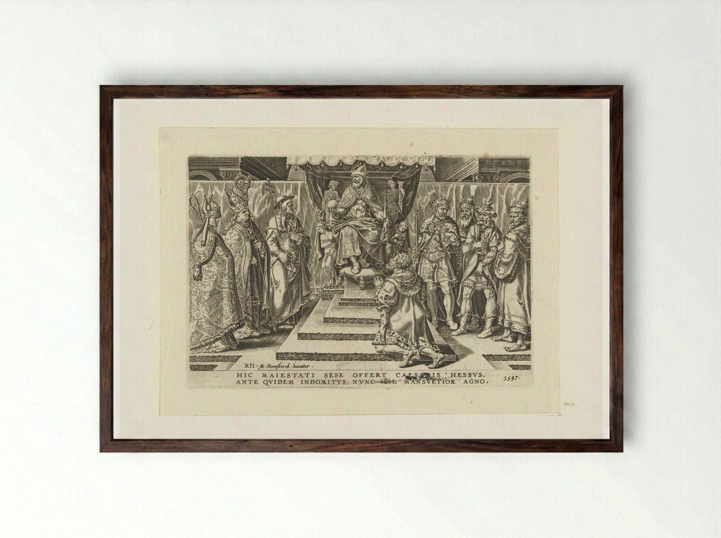 Overgave van de landgraaf van Hessen - Dirck Volckertsz. Coornhert - Framed Print Dark Wood