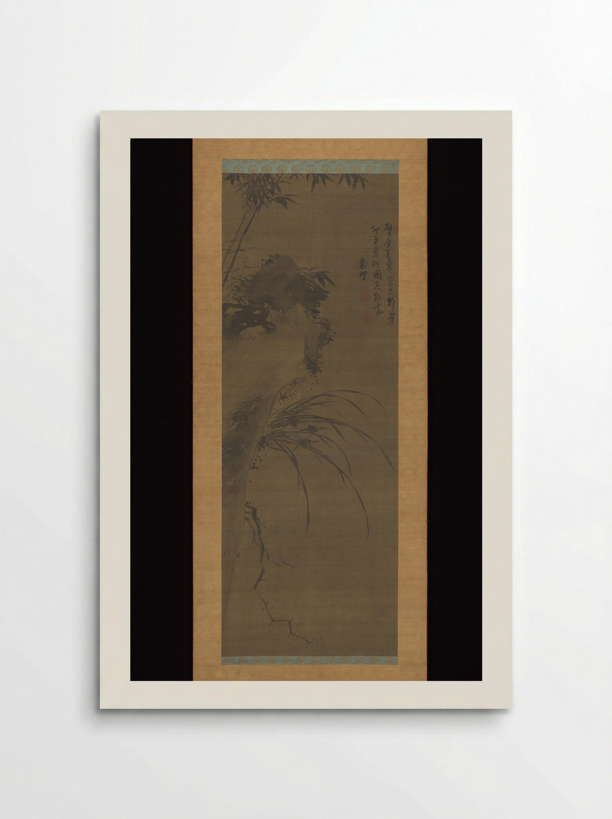 Overhanging Cliff with Bamboo and Orchid - Kwon Dong-yu - Poster