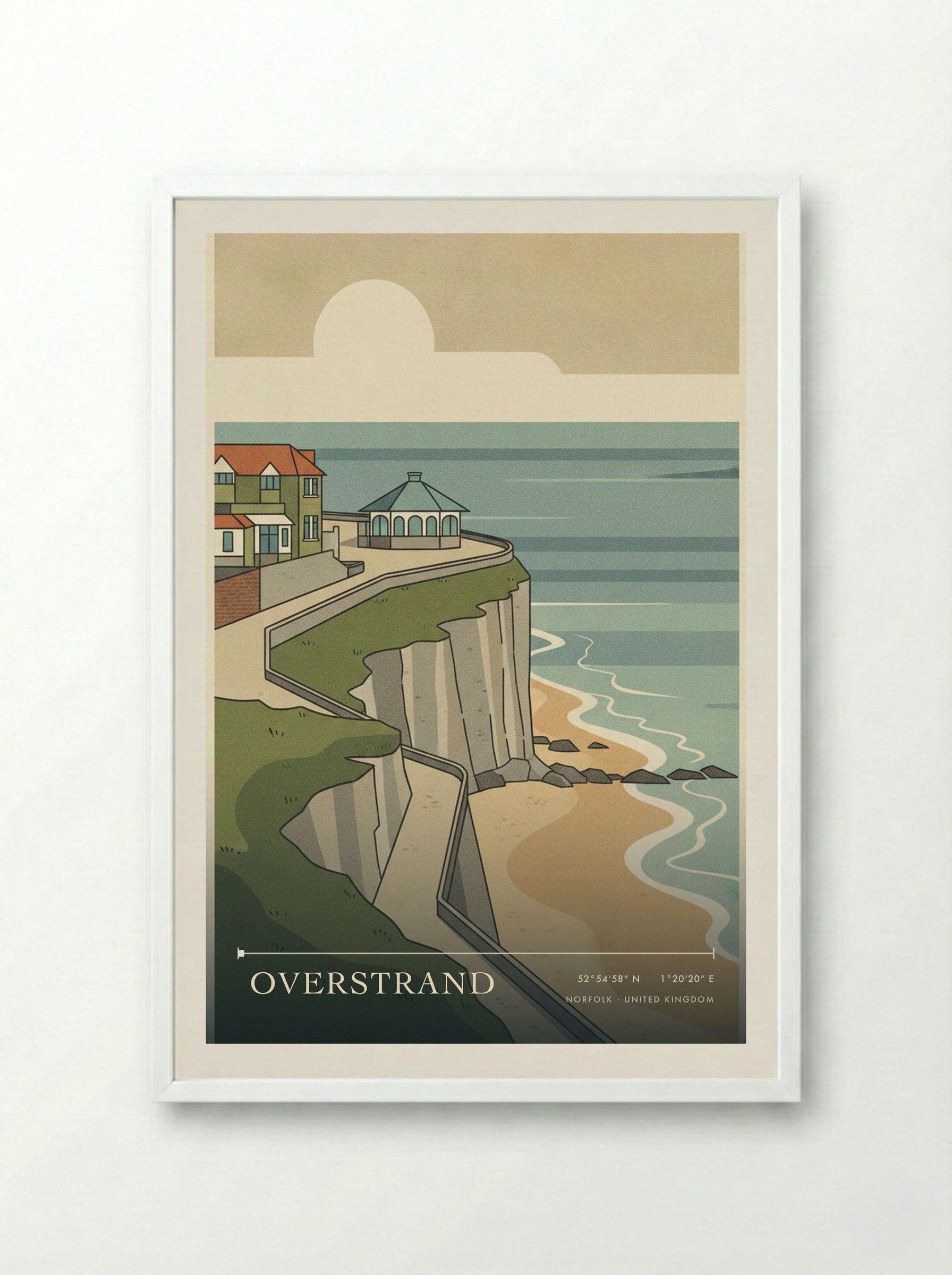 Overstrand Norfolk United Kingdom Travel Poster - Framed Print White