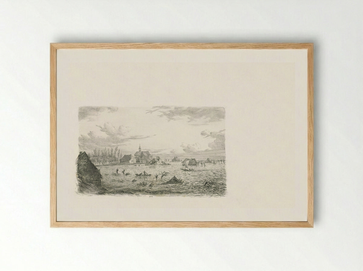 Overstroming te Kessel - George Andries Roth - Framed Print Wood