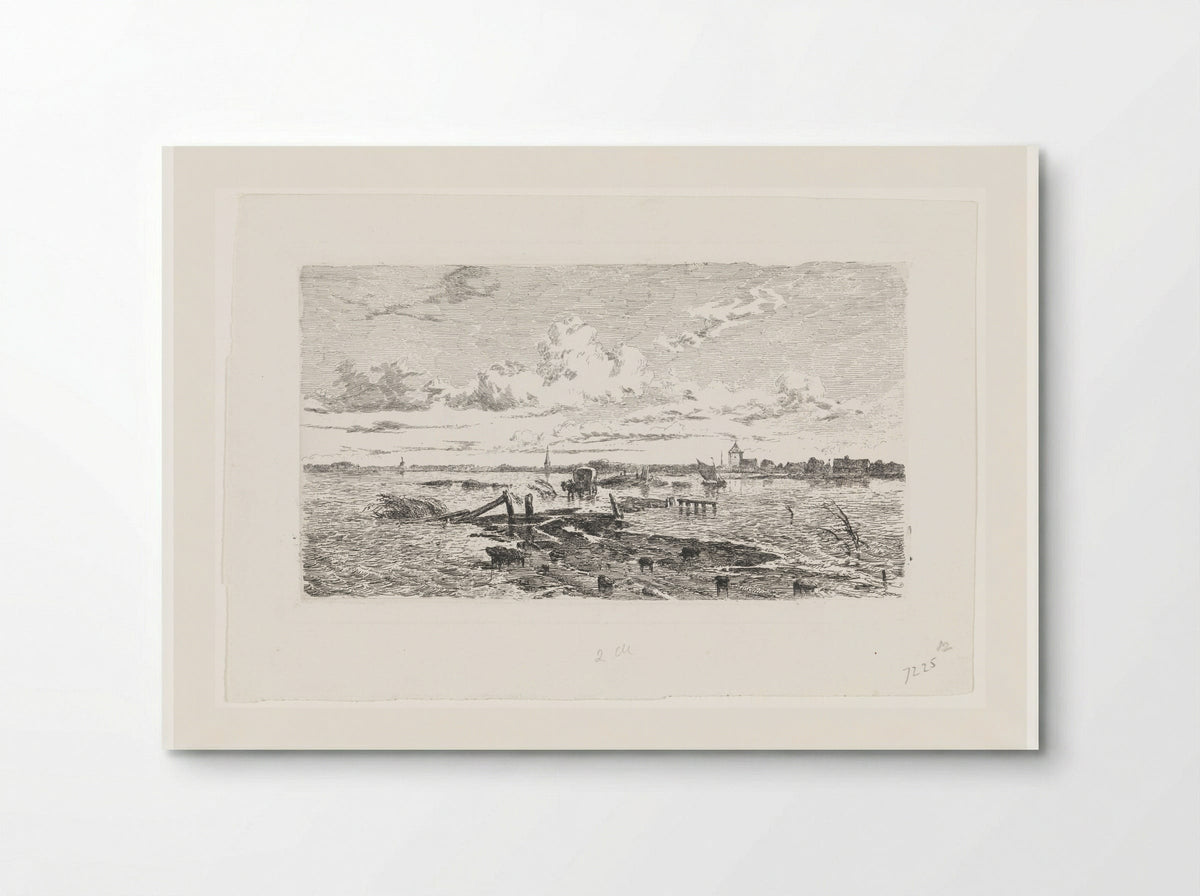 Overstroomd landschap tussen Oss en Lith - Cornelis Springer - Poster
