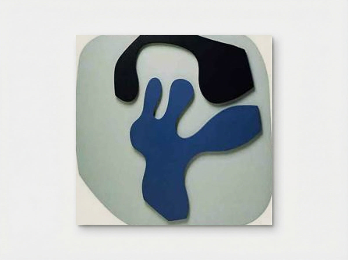 Overturned Blue Shoe With Two Heels Under a Black Vault - Jean Arp - Poster