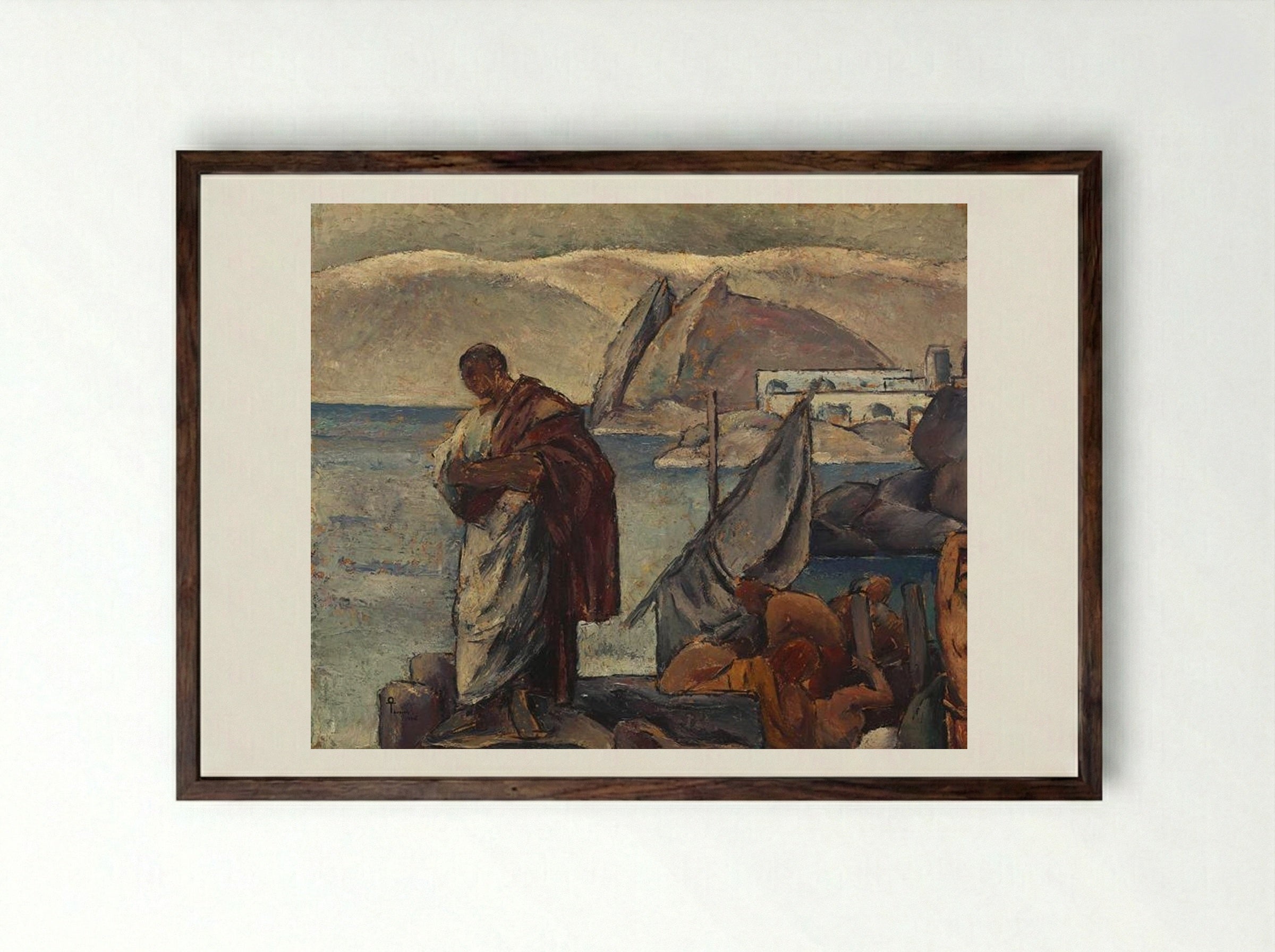 Ovid in Exile - Ion Theodorescu-Sion - Framed Print Dark Wood