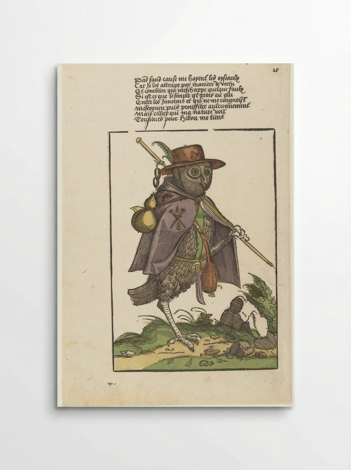 Owl Dressed as a Pilgrim - Monogrammist MH - Poster