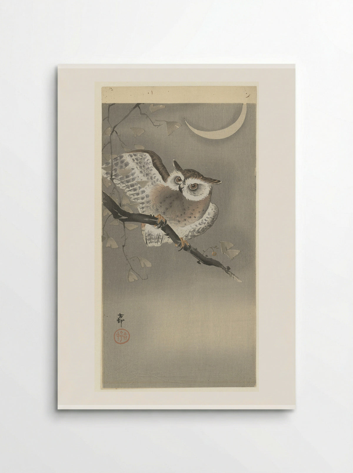 Owl in Ginkgo Tree - Matsuki Heikichi - Poster