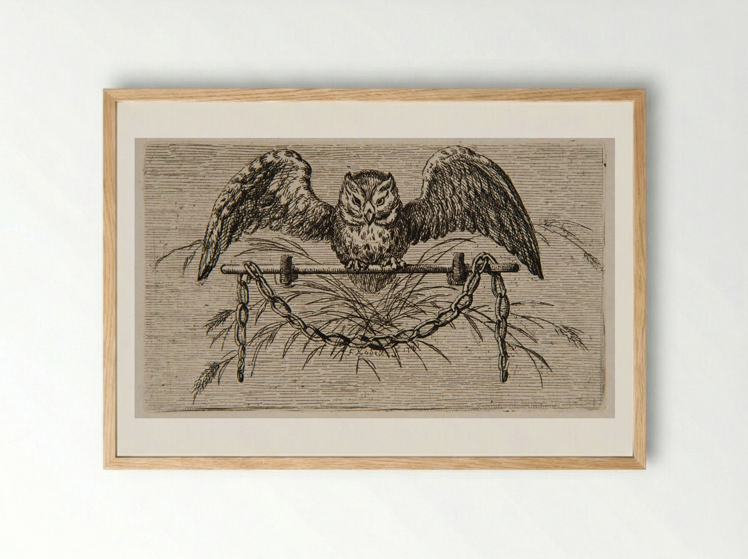 Owl - Ferdinand Kobell - Framed Print Wood
