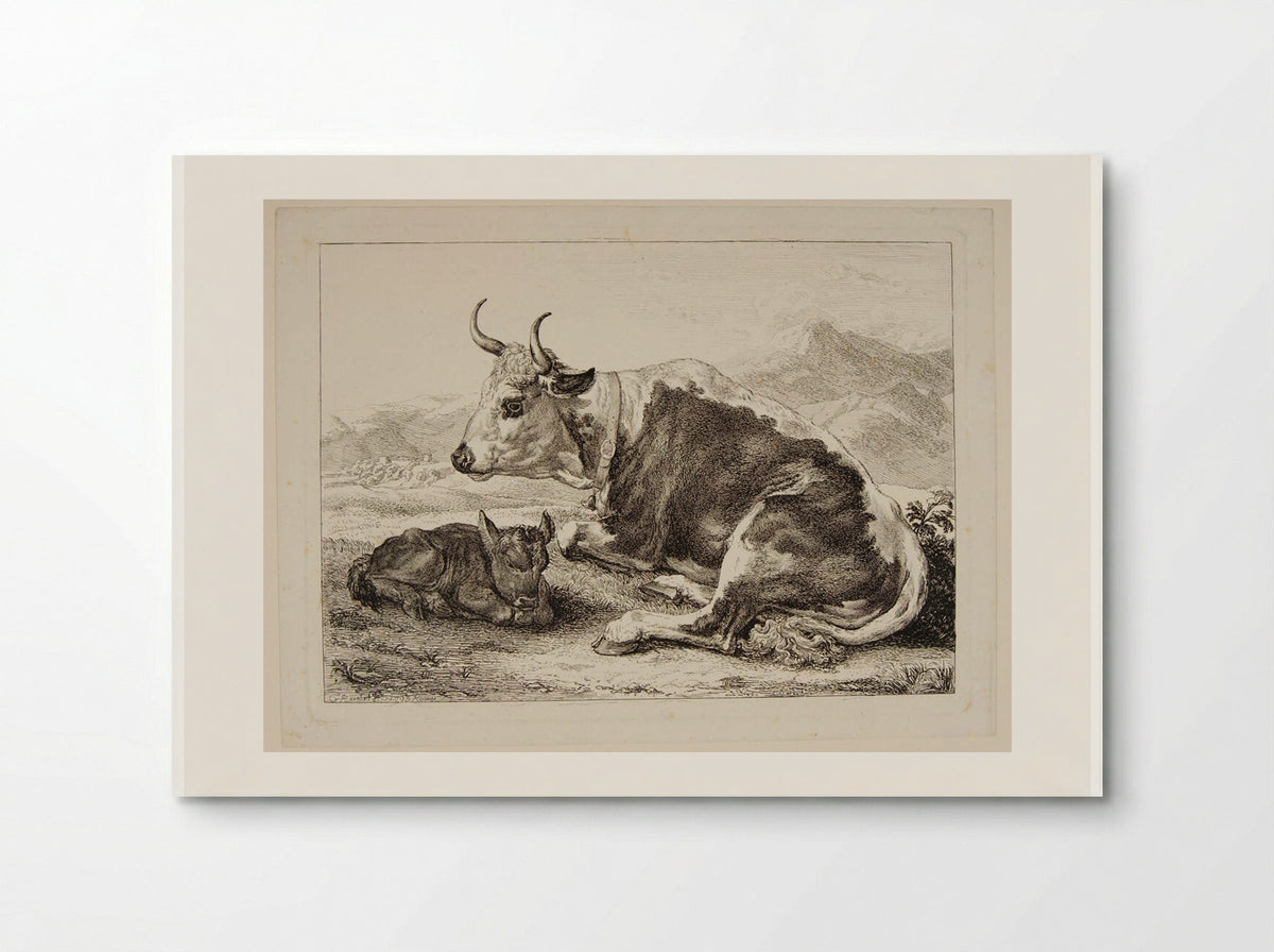 Ox and Calf - Johann Christian Reinhart - Poster