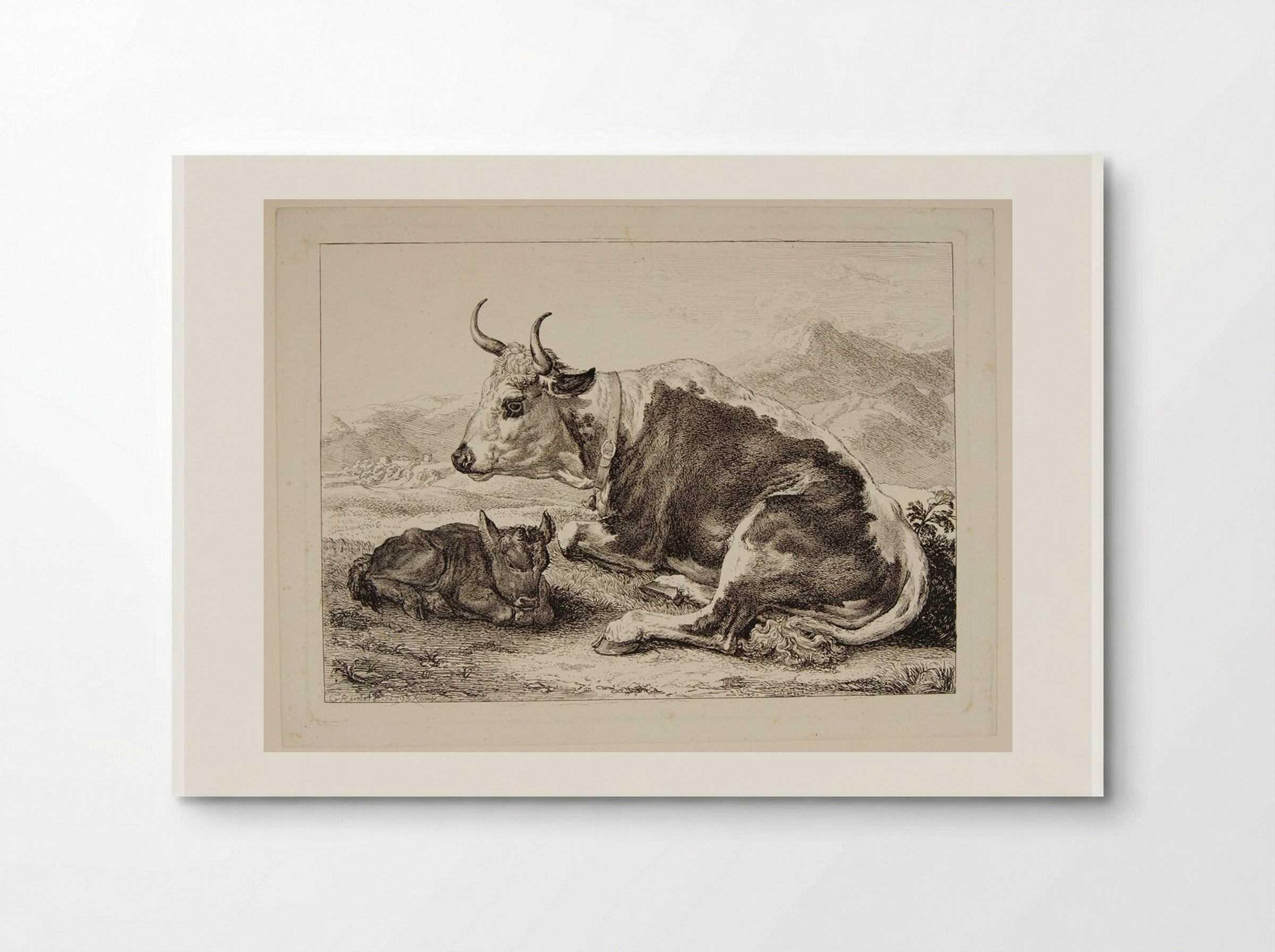 Ox and Calf - Johann Christian Reinhart - Poster