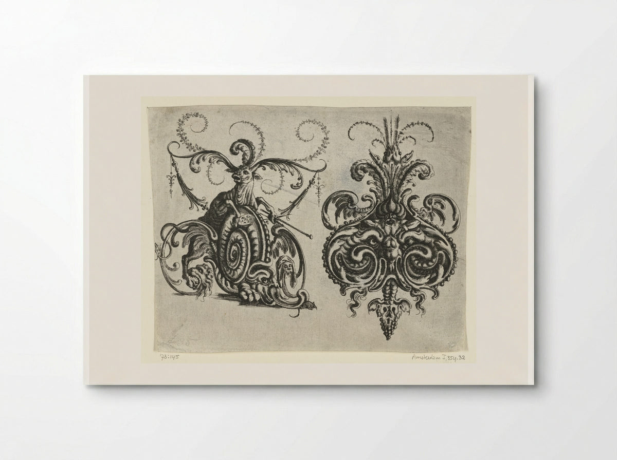 Ox with Foliate Horns and a Mascaron - Christoph Jamnitzer - Poster