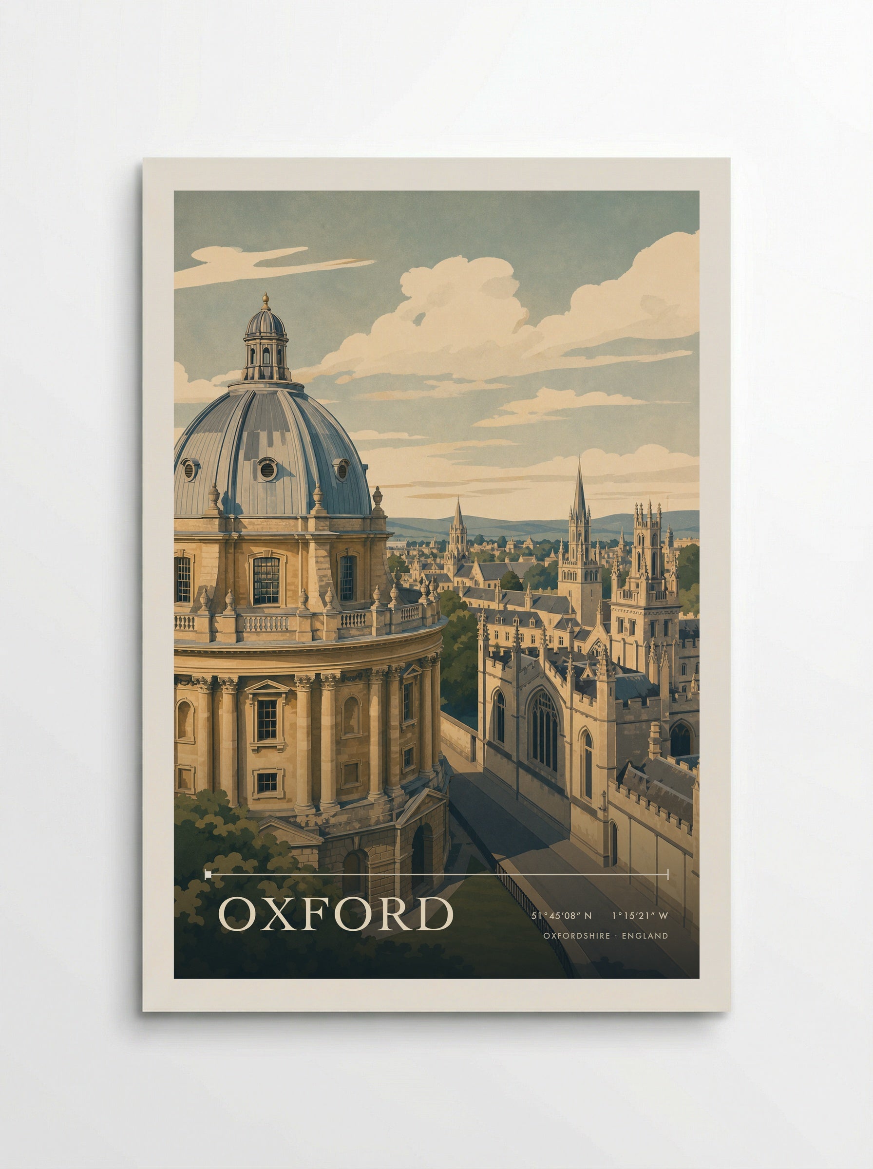 Oxford Oxfordshire England Travel Poster - Poster
