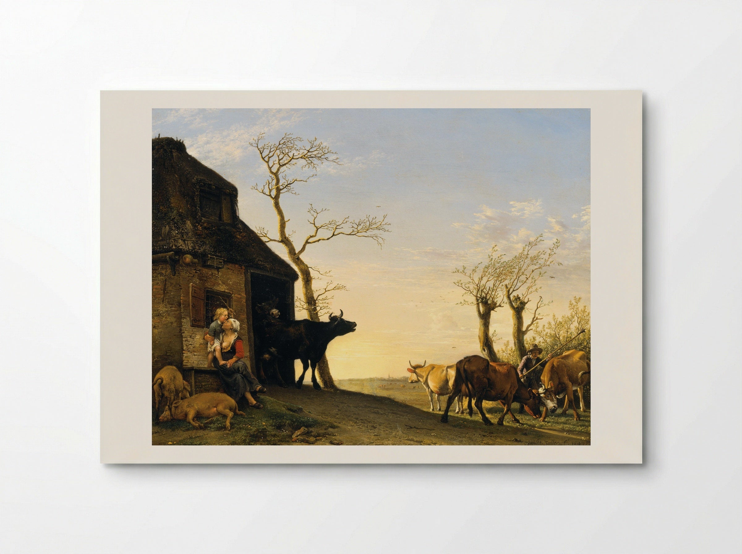 Paard en een koe bij een boom - Paulus Potter - Poster