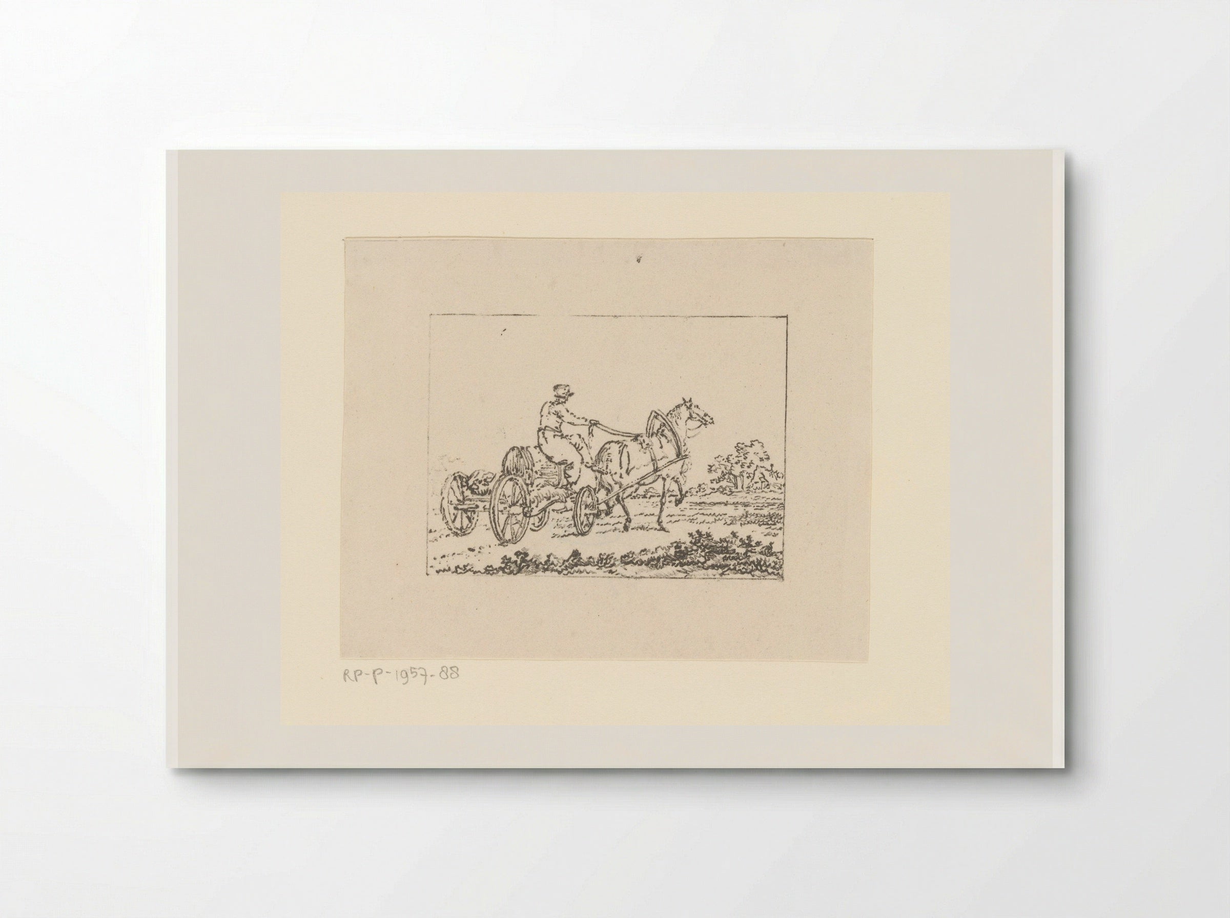 Paard en wagen met ton - Pieter Bartholomeusz. Barbiers - Poster