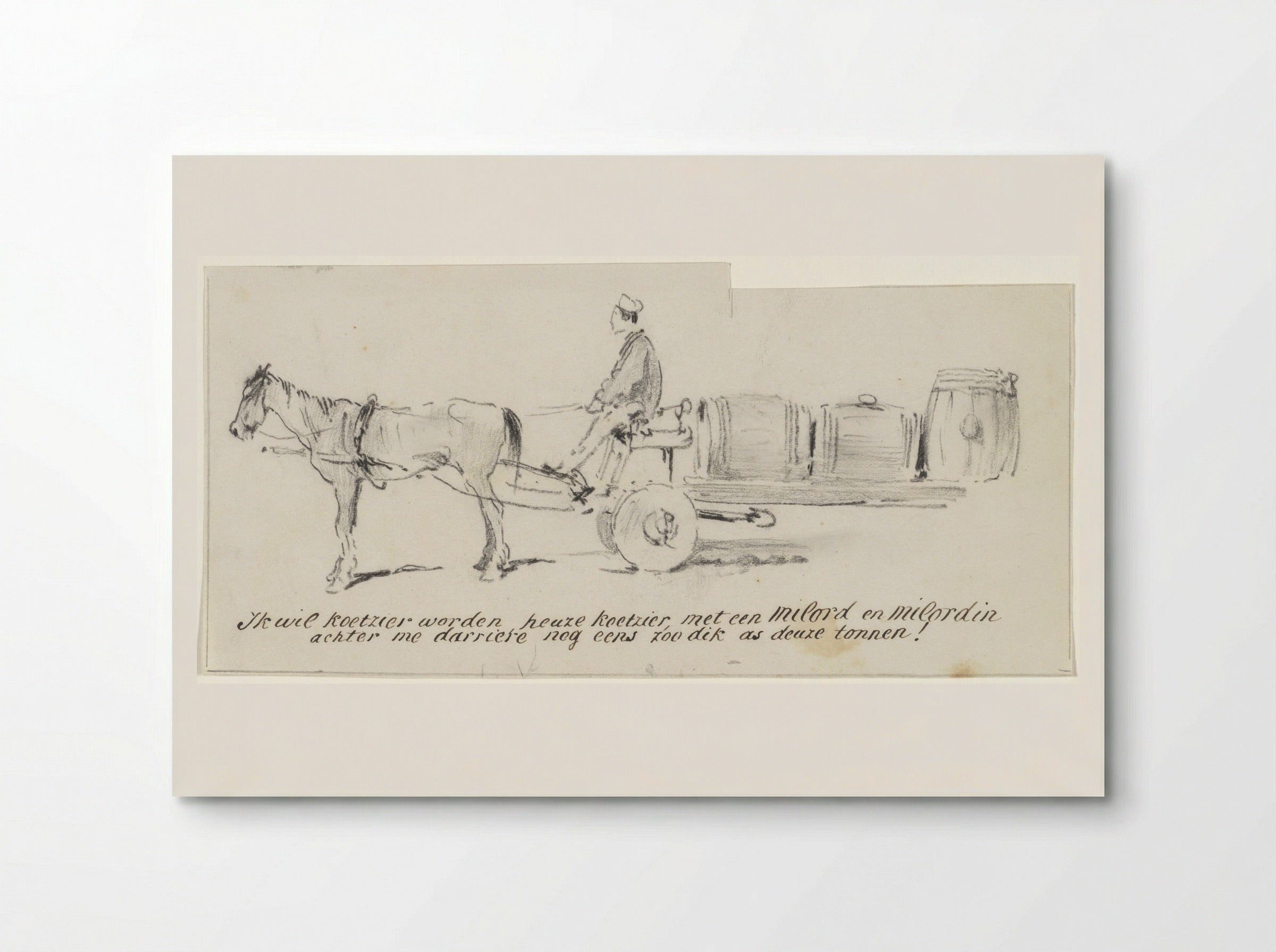 Paard en wagen met voerman - Pieter van Loon - Poster