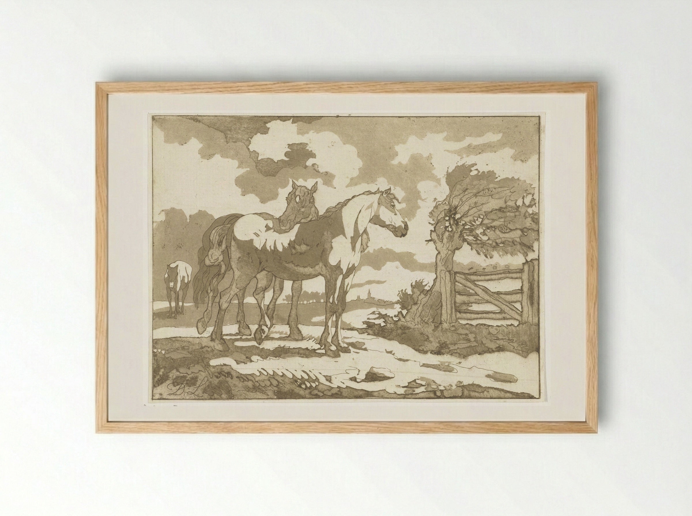 Paarden (Horses) - Anthonie van den Bos - Framed Print Wood