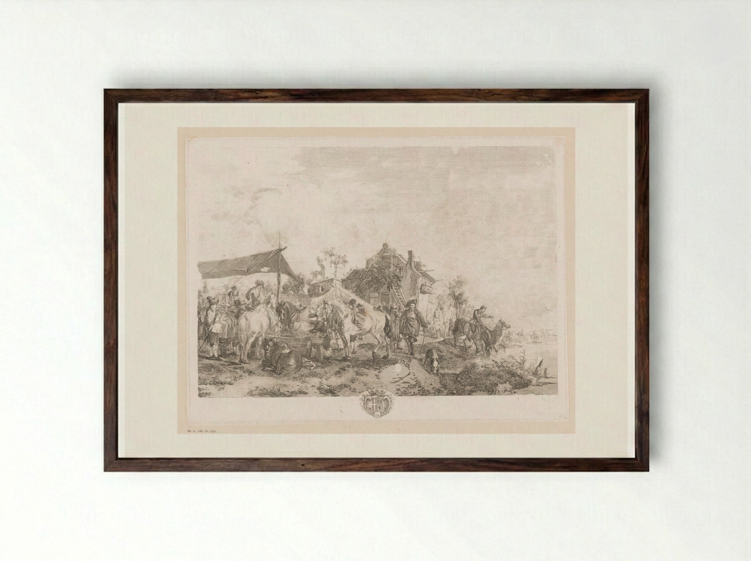 Paardenmarkt (Horse Market) - Jean Moyreau - Framed Print Dark Wood