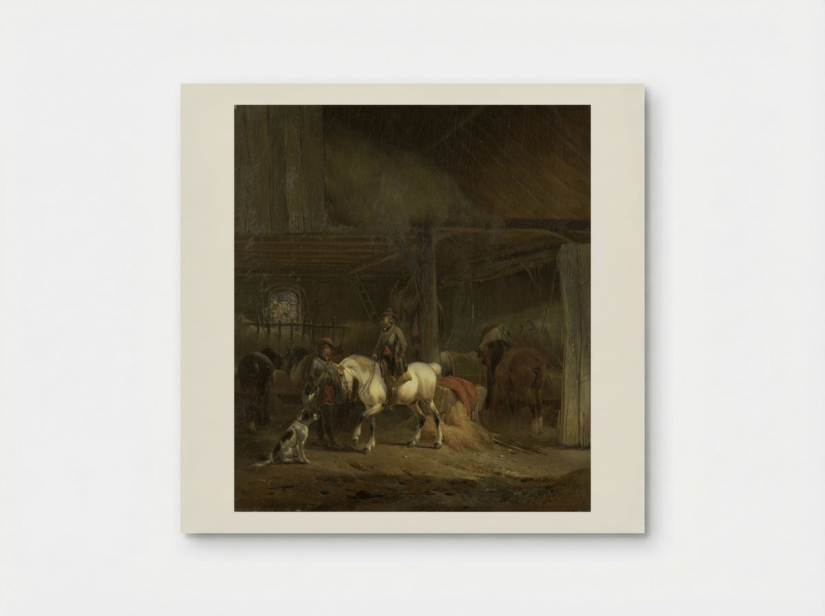 Paardenstal (Stable Interior) - Joseph Moerenhout - Poster