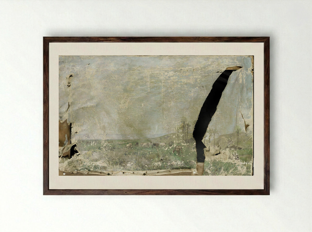 Paardenweide in Algerië - Alberto Pasini - Framed Print Dark Wood