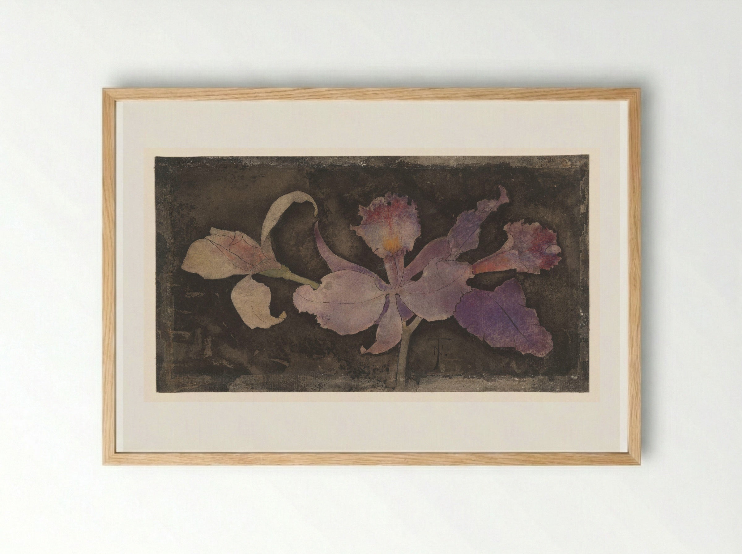 Paarse orchidee - Theo Nieuwenhuis - Framed Print Wood
