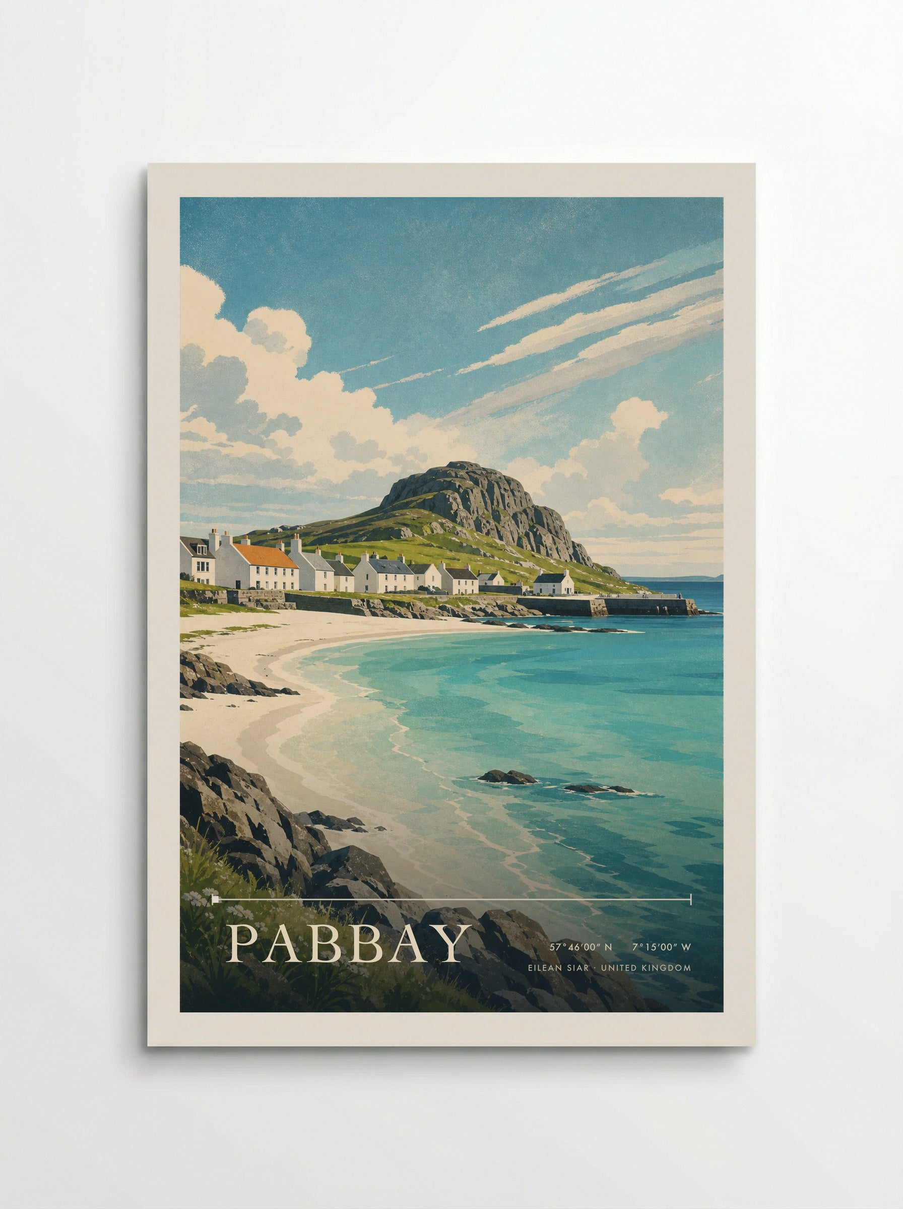 Pabbay Eilean Siar United Kingdom Travel Poster - Poster