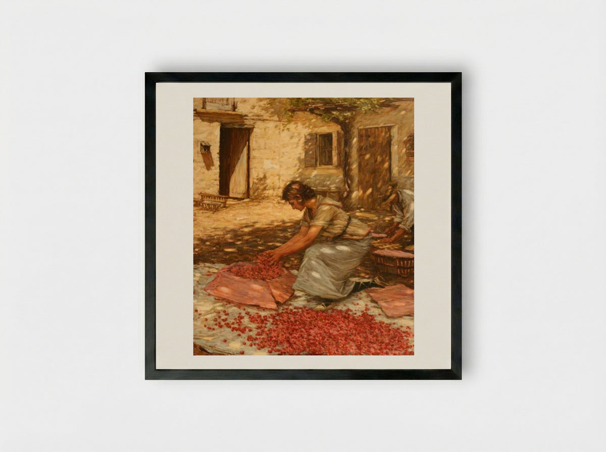 Packing Cherries in Provence, France - Henry Herbert La Thangue - Framed Print Black