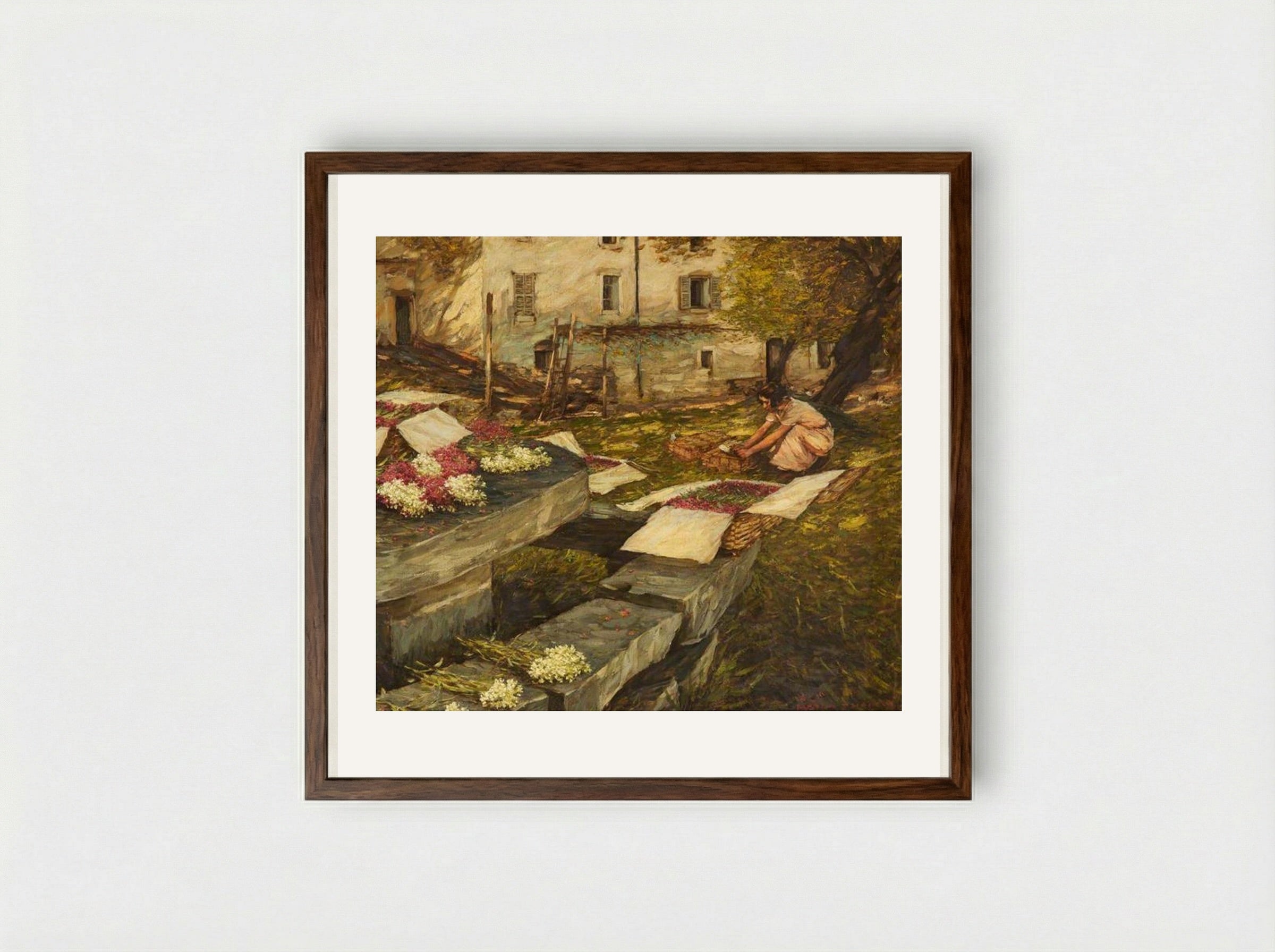 Packing Stocks - Henry Herbert La Thangue - Framed Print Dark Wood