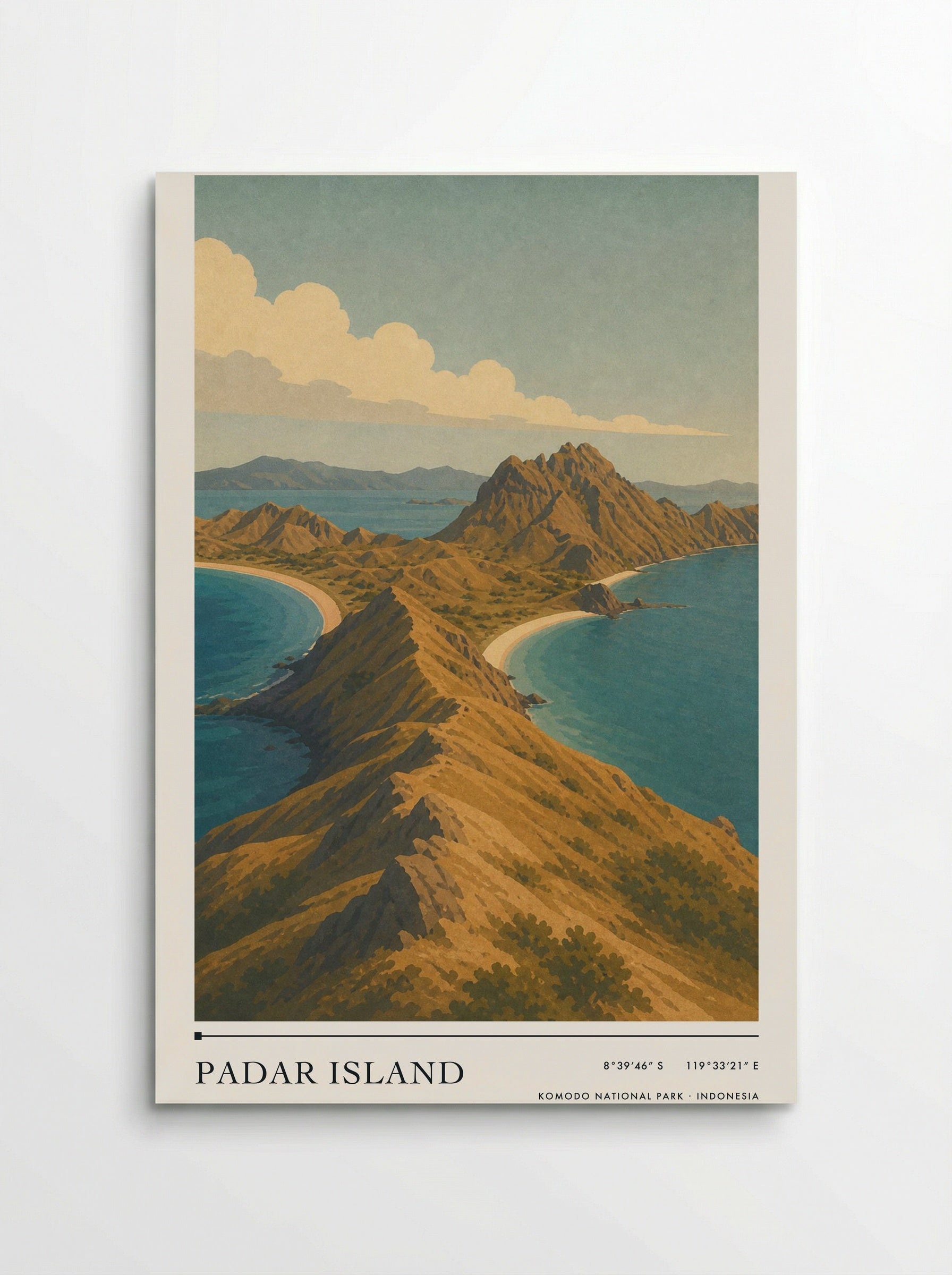 Padar Island Travel Poster Artwork - Poster