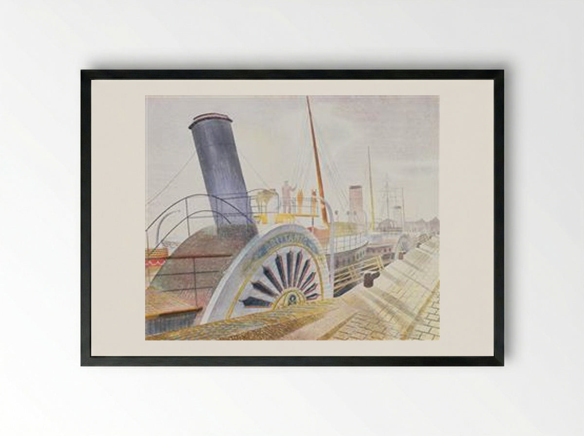 Paddle Steamer Britannie at Bristol Quay - Solis Prints - Framed Print Black