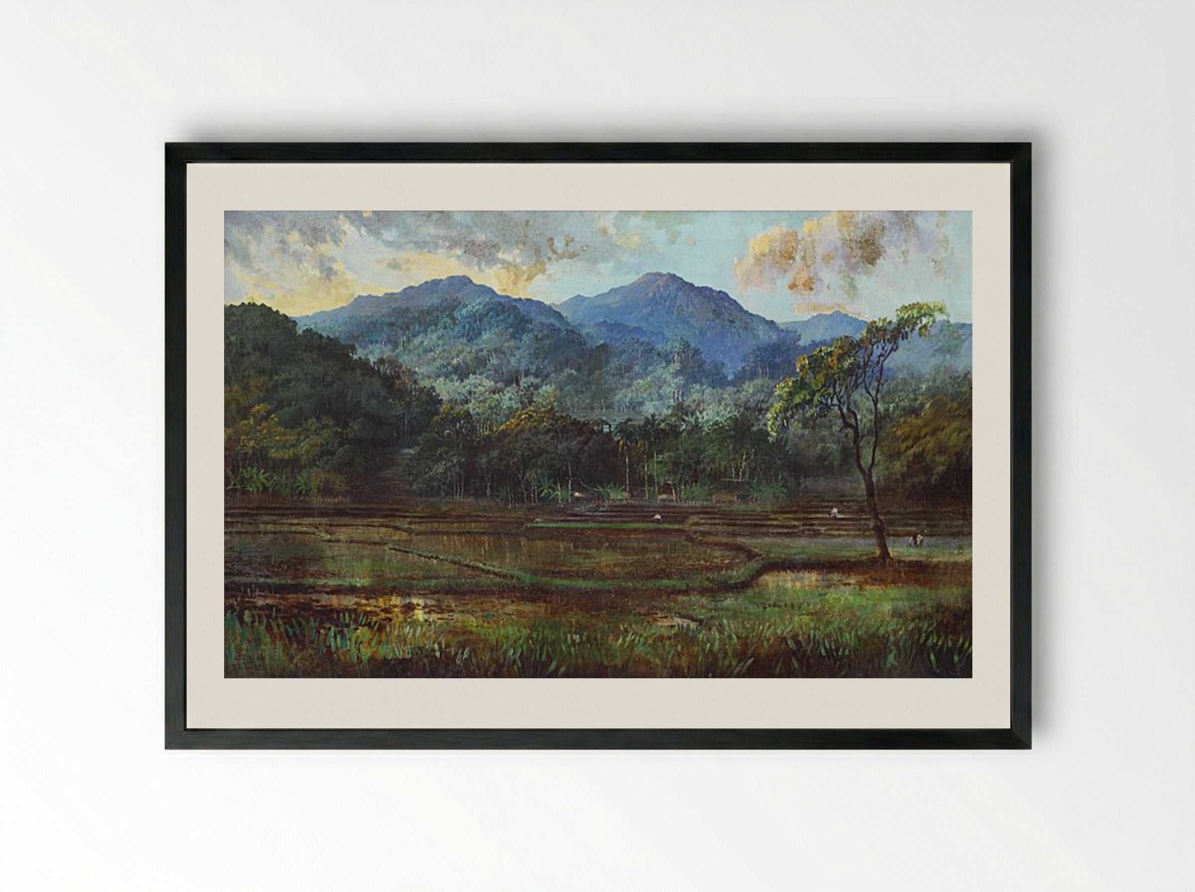 Paddy Field - Abdullah Suriosubroto - Framed Print Black