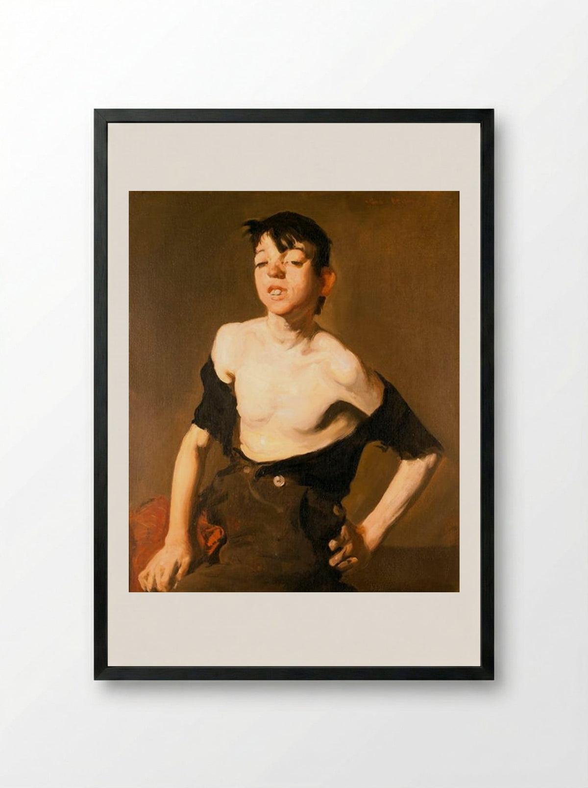 Paddy Flannigan - George Bellows - Framed Print Black