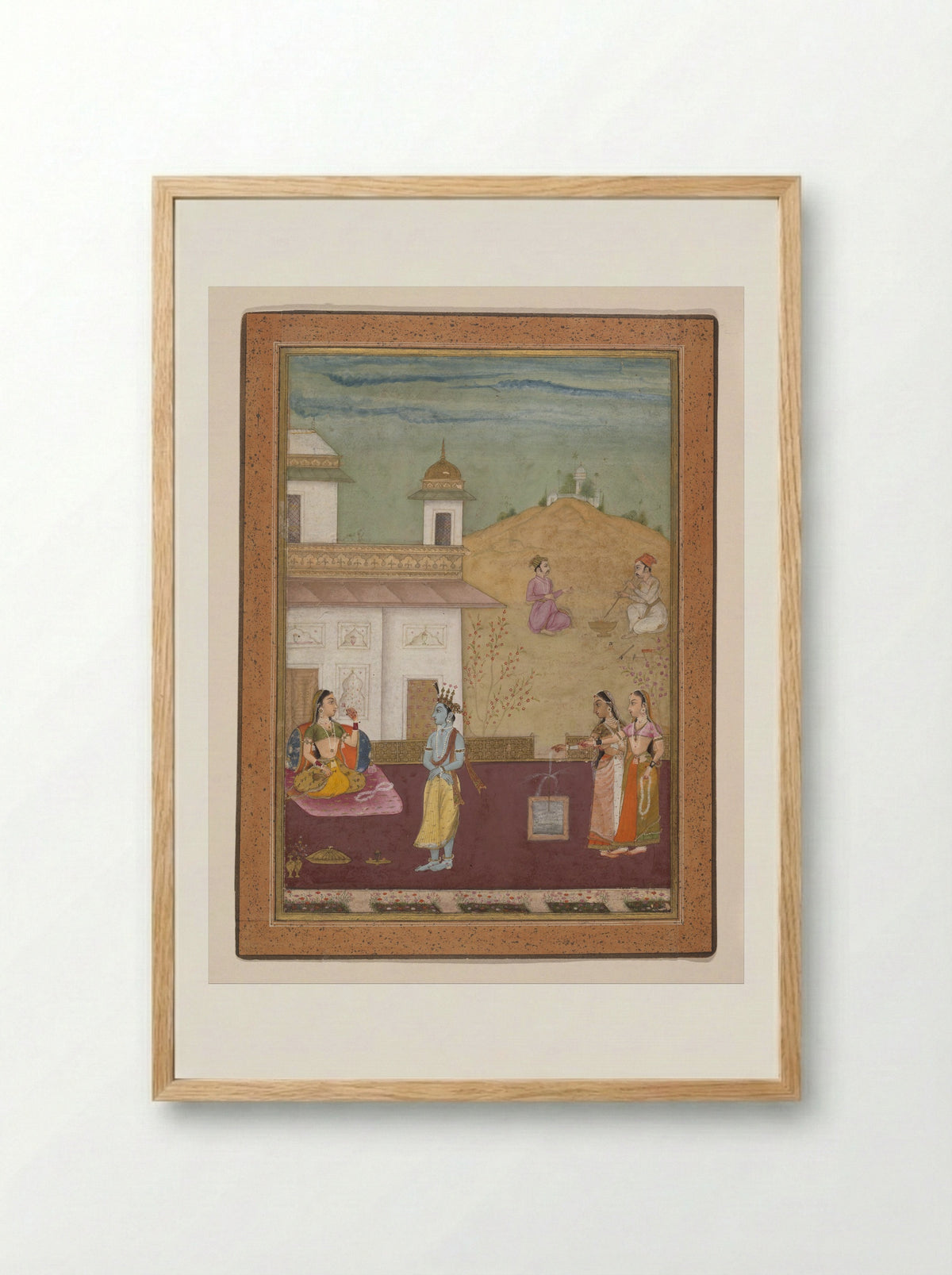 Page from a Dispersed Rasikapriya (Lover's Breviary) - Nuruddin - Framed Print Wood