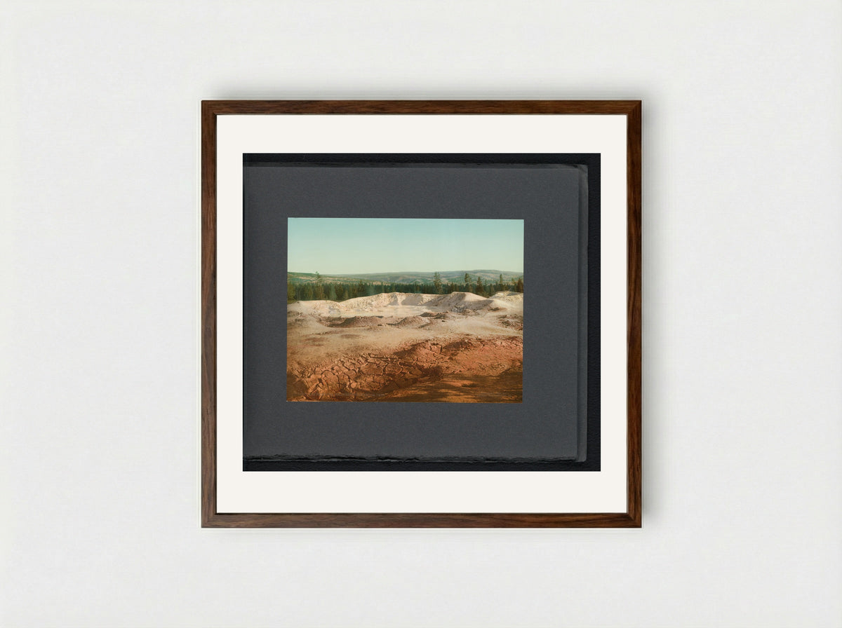 Paint Pot, Yellowstone National Park - William Henry Jackson - Framed Print Dark Wood