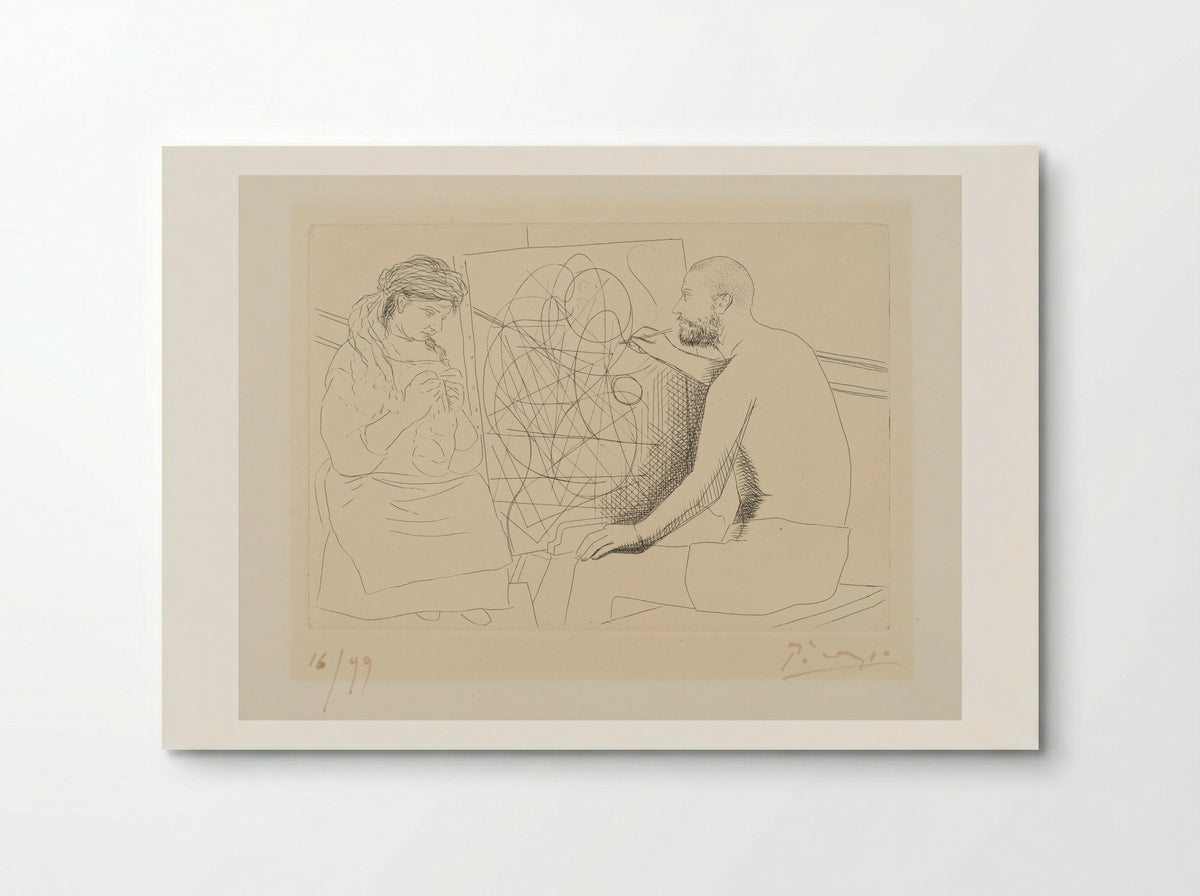 Painter and Knitting Model - Pablo Picasso - Poster